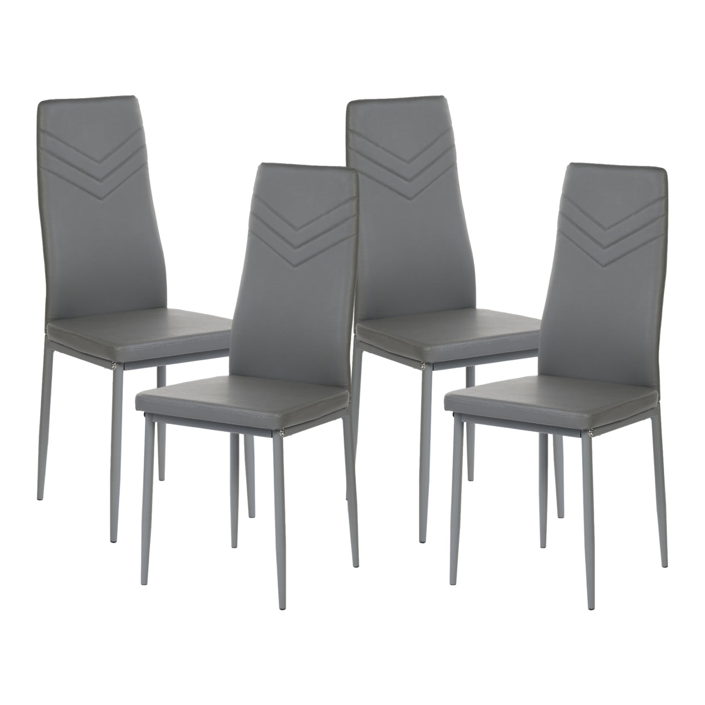 Chaise de cuisine moderne avec pieds en métal (Lot de 4)