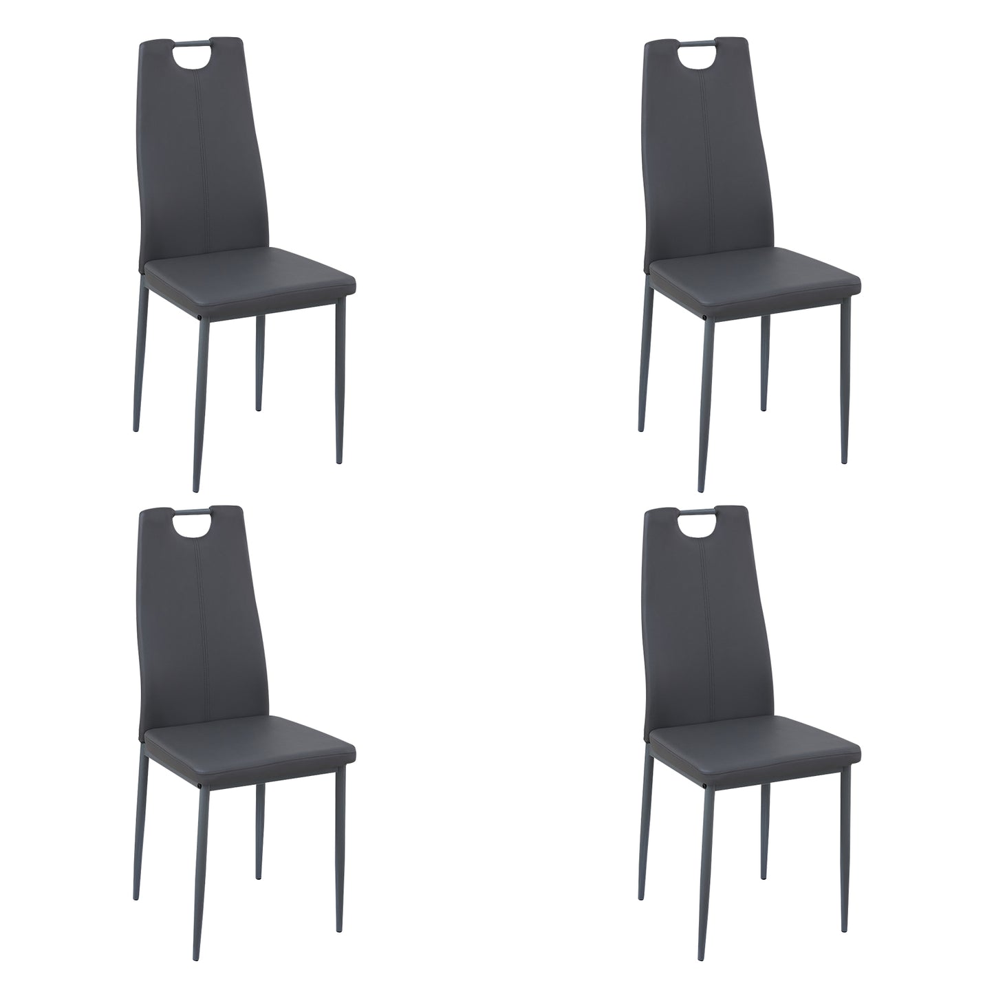 Chaises d'appoint modernes pour la cuisine avec pieds en méta (Lot de 4)