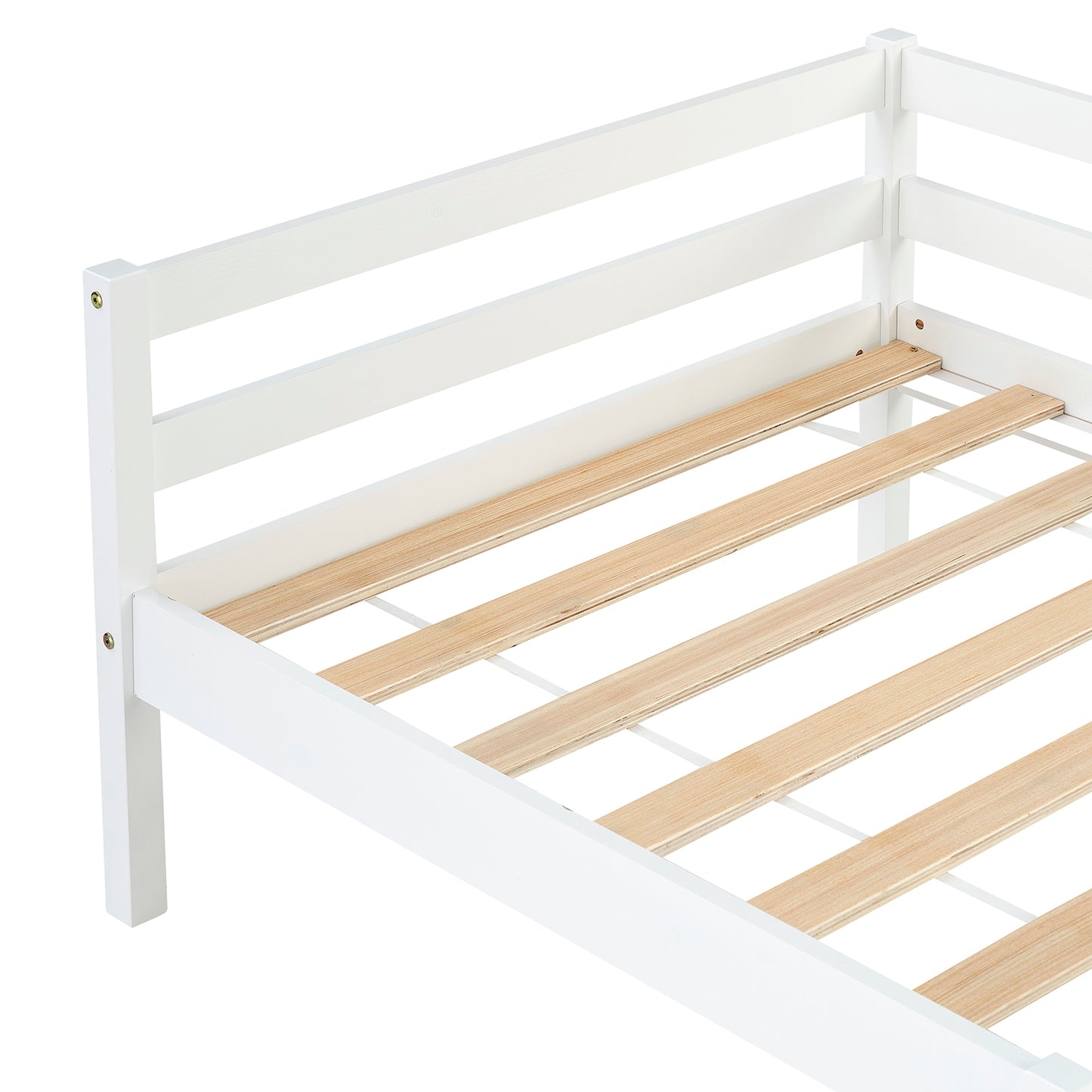 Structure de Lit Simple Style Scandinave - 90x190 cm - Blanc