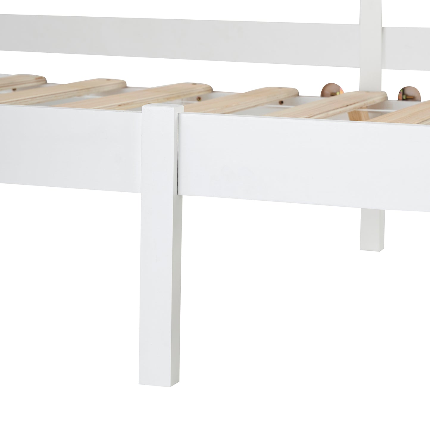 Structure de Lit Simple Style Scandinave - 90x190 cm - Blanc