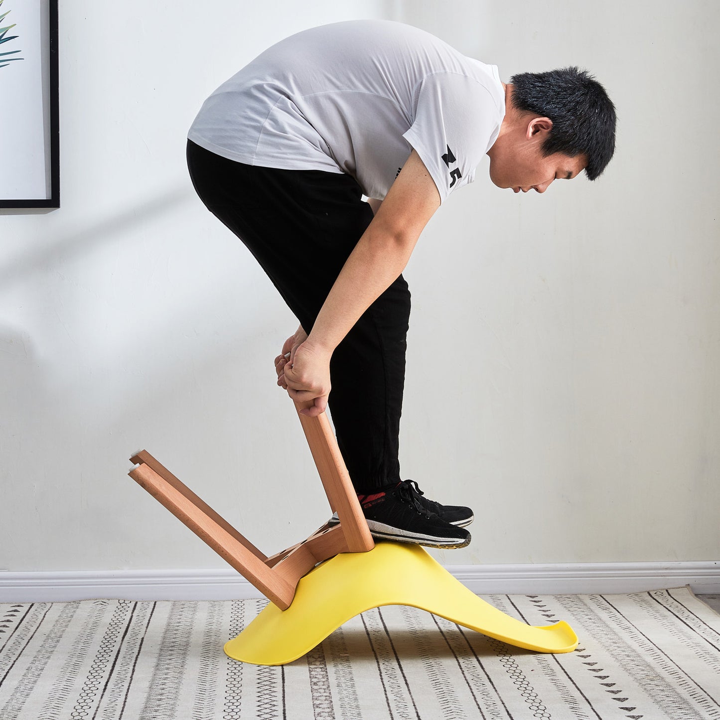 Chaise de salle à manger design contemporain scandinave - jaune