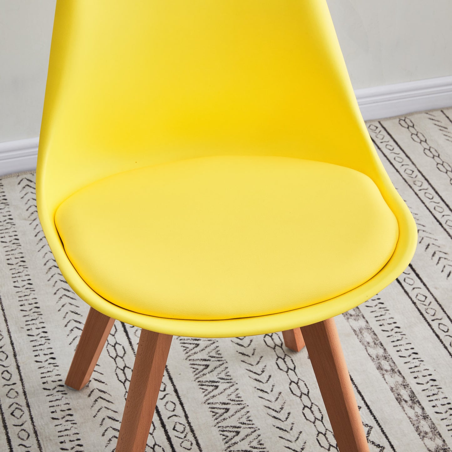 Chaise de salle à manger design contemporain scandinave - jaune