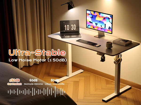 Pied Bureau Assis Debout, Bureau Assis Debout Électrique pour Plateaux de 110-160 CM avec Port de Charge USB, Bureau Reglable en Hauteur Electrique Blanc