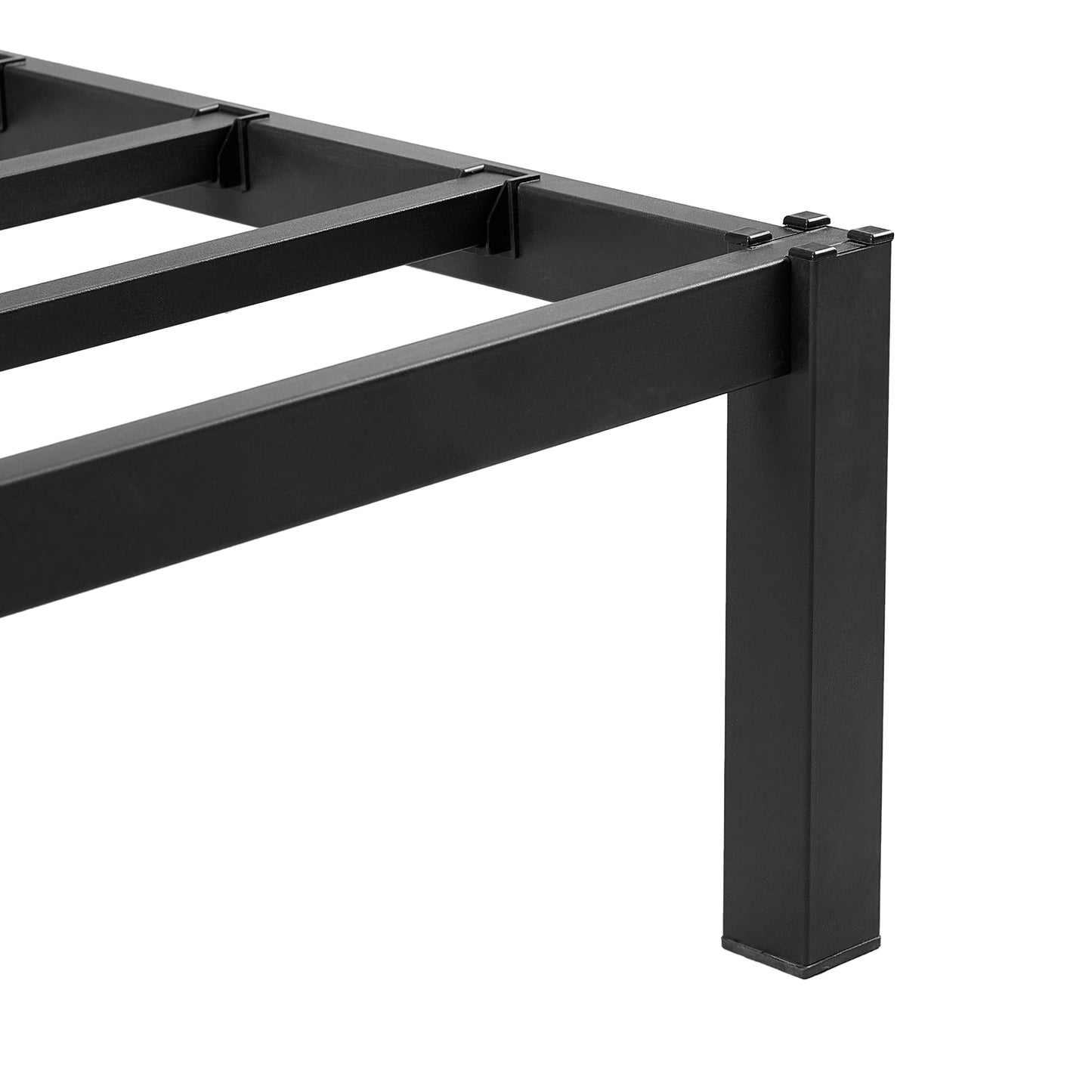 90 x 190 cm Cadre de Lit en Bloc, Metal Sommier pour 2 Personnes Adulte Lit avec Sommier - Noir