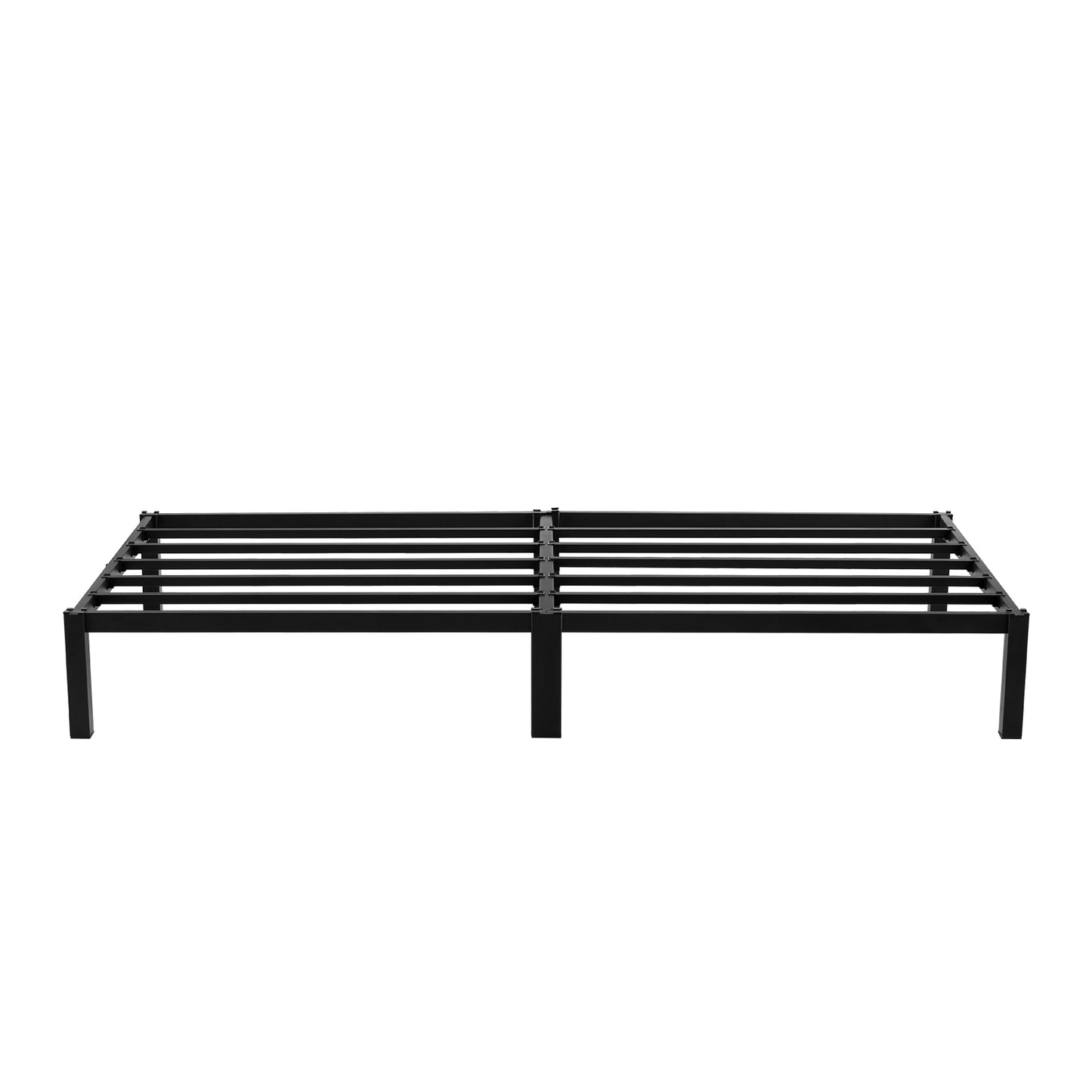 Sommier 90 x 190 cm, Cadre de Lit en Bloc Metal pour 2 Personnes Adulte Lit avec Sommier - Noir