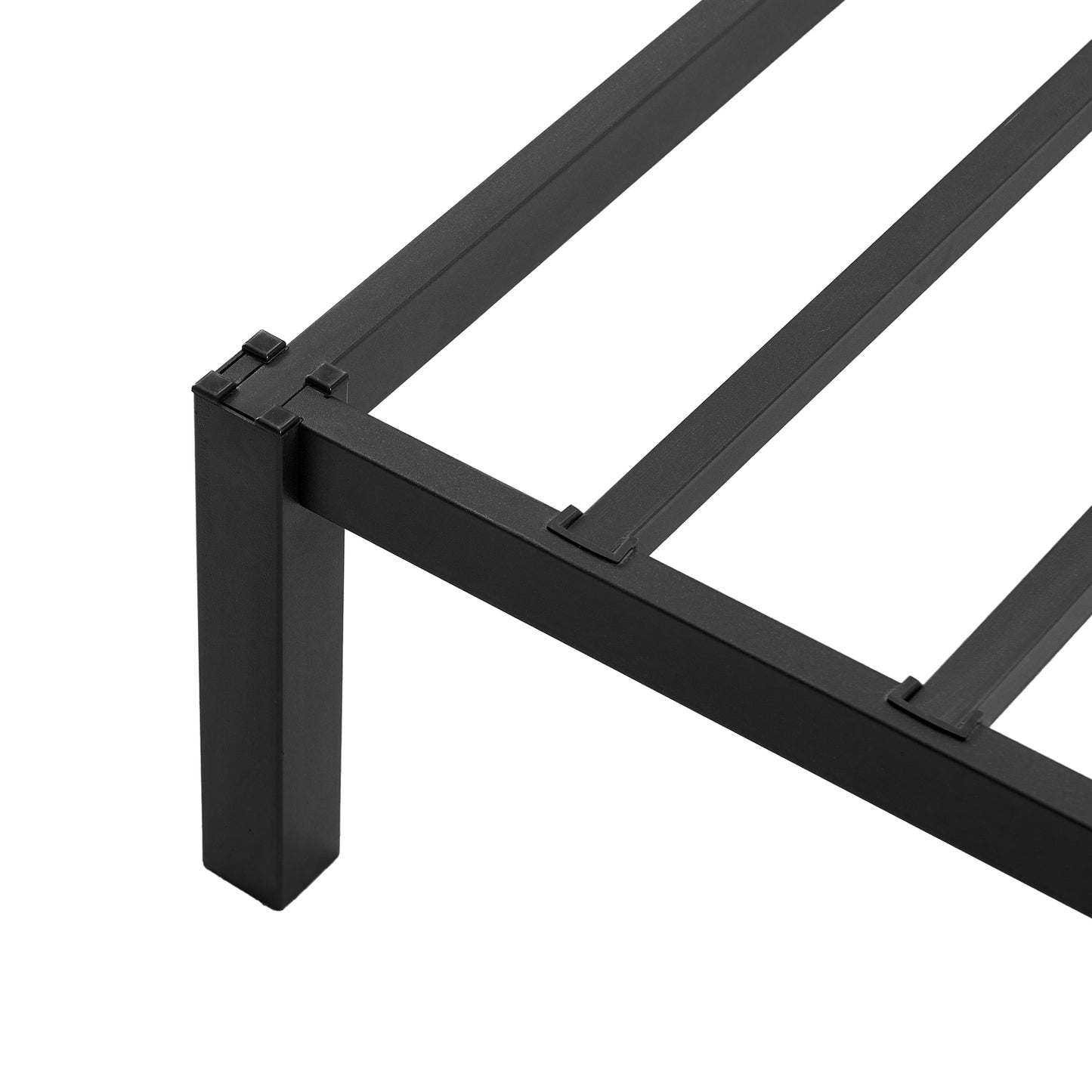 Sommier 90 x 190 cm, Cadre de Lit en Bloc Metal pour 2 Personnes Adulte Lit avec Sommier - Noir