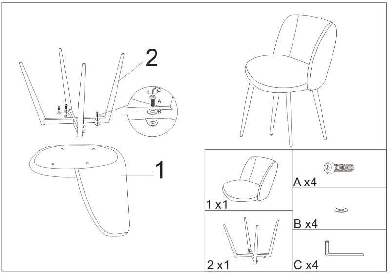 Chaise Rétro en Velours Bleu avec Pieds en Métal Décor Bois, Fauteuil Scandinave pour Salle à Manger
