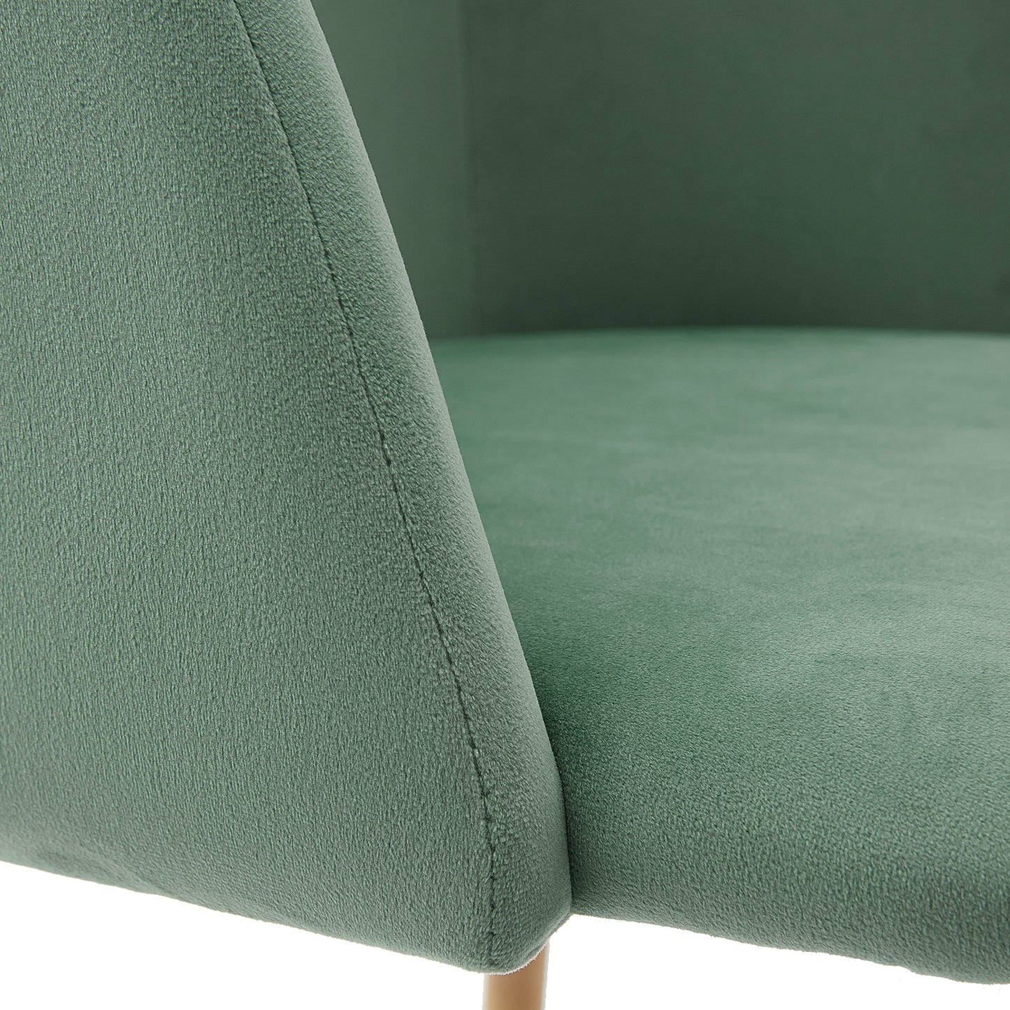 Lot de 2 Chaises Rétro en Velours Vert avec Pieds en Métal-Fauteuil pour Salle à Manger