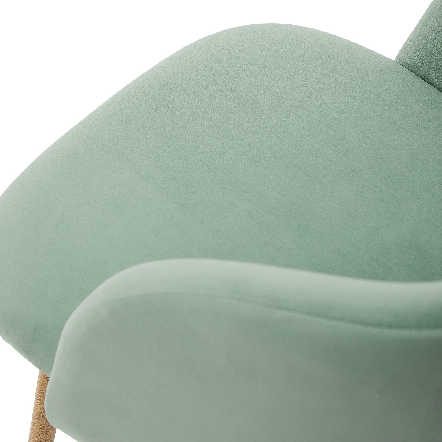 Lot de 2 Chaises Rétro en Velours Vert avec Pieds en Métal-Fauteuil pour Salle à Manger