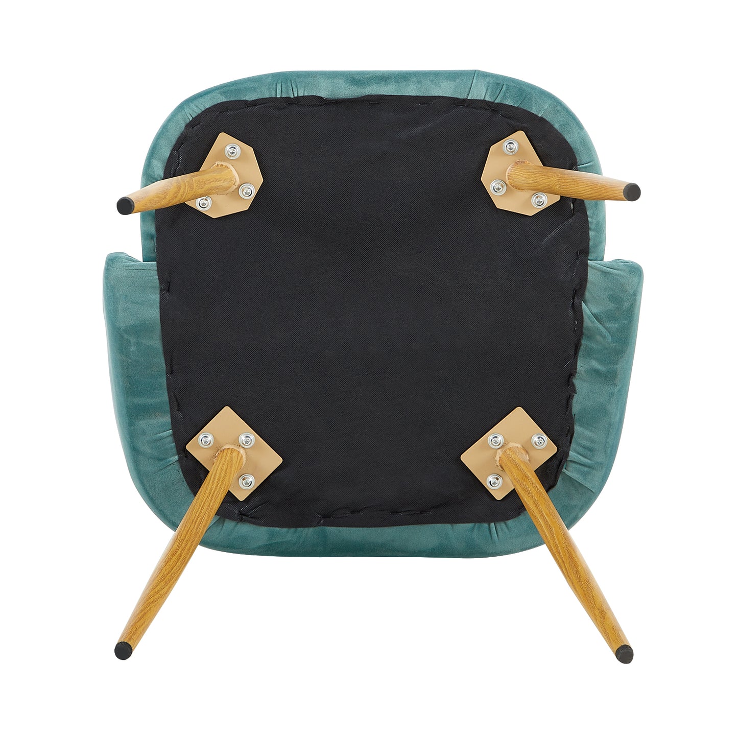 Lot de 2 chaises de salle à manger-Tissu velours Vert - Scandinave chaises