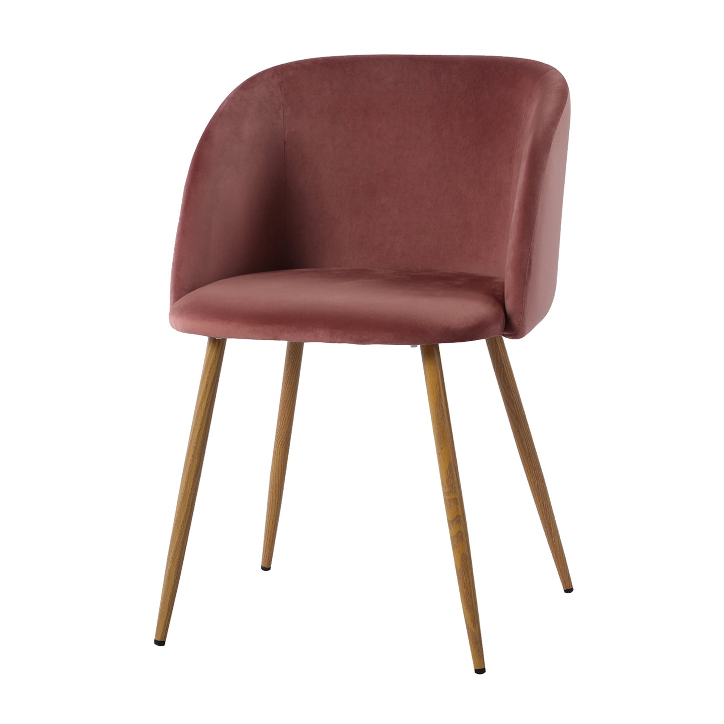 Ensemble de Table et Chaises de Style Scandinave - Table Ronde Transparente Φ80*75cm avec 2 Fauteuils Élégants en Velours Rose 47x52x82cm