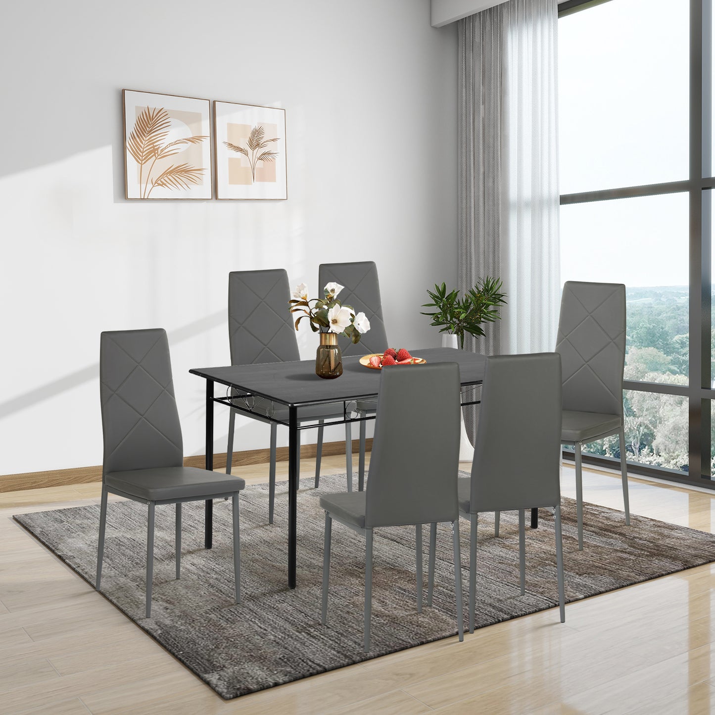 Chaises de salle à manger rembourrées (Lot de 6)