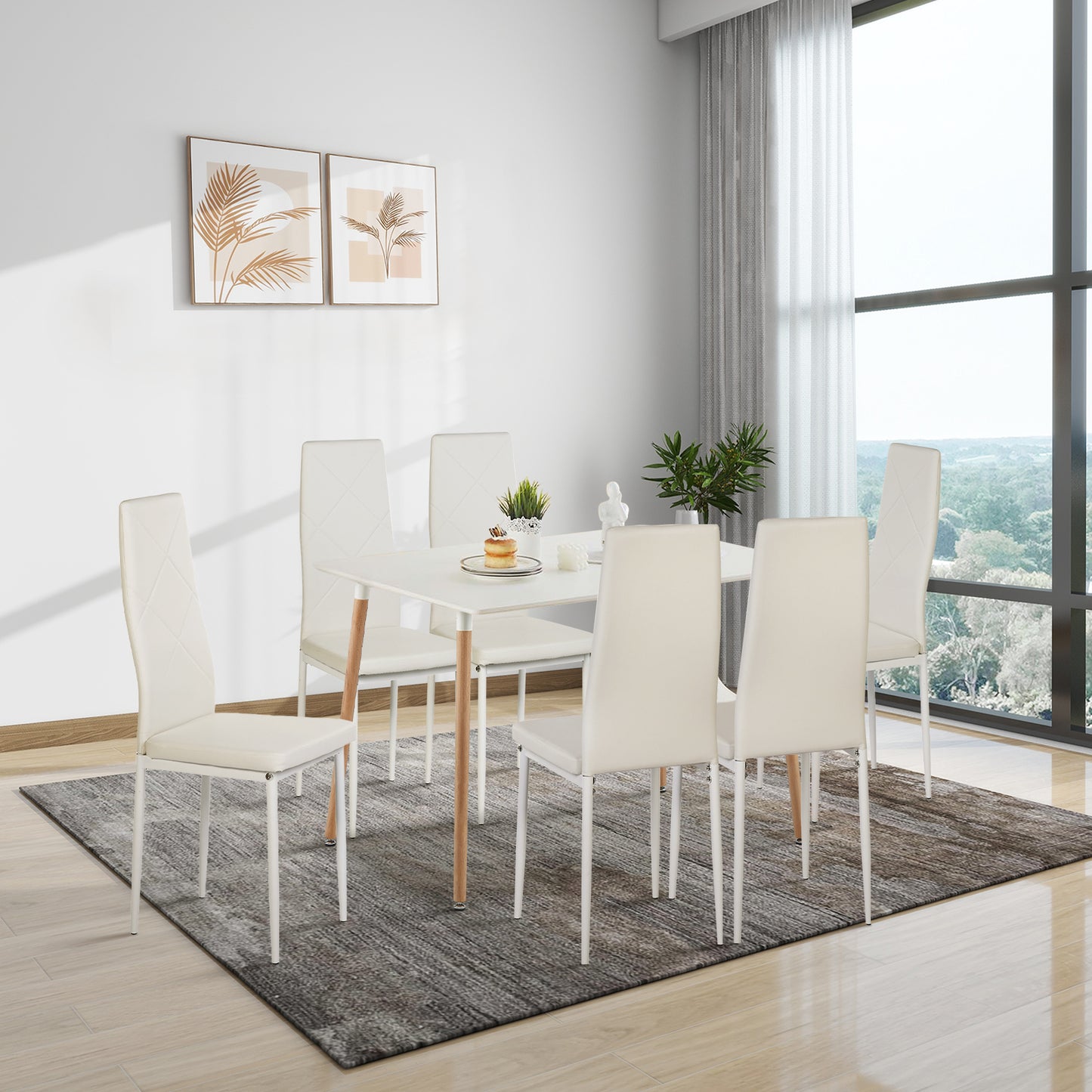 Chaises de salle à manger rembourrées (Lot de 6)