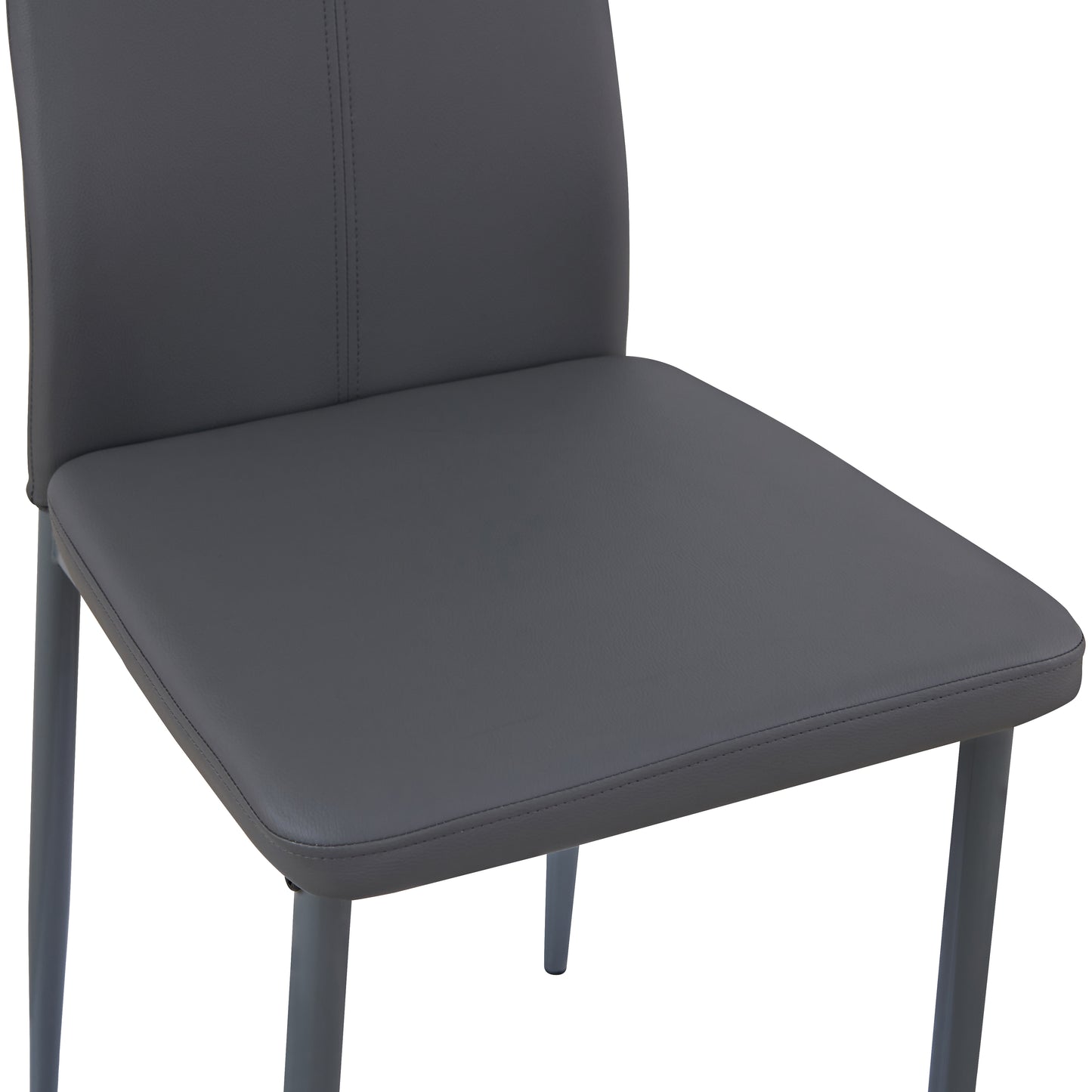 Lot de 6 Chaises d'appoint modernes pour la cuisine avec pieds en méta--Gris foncé