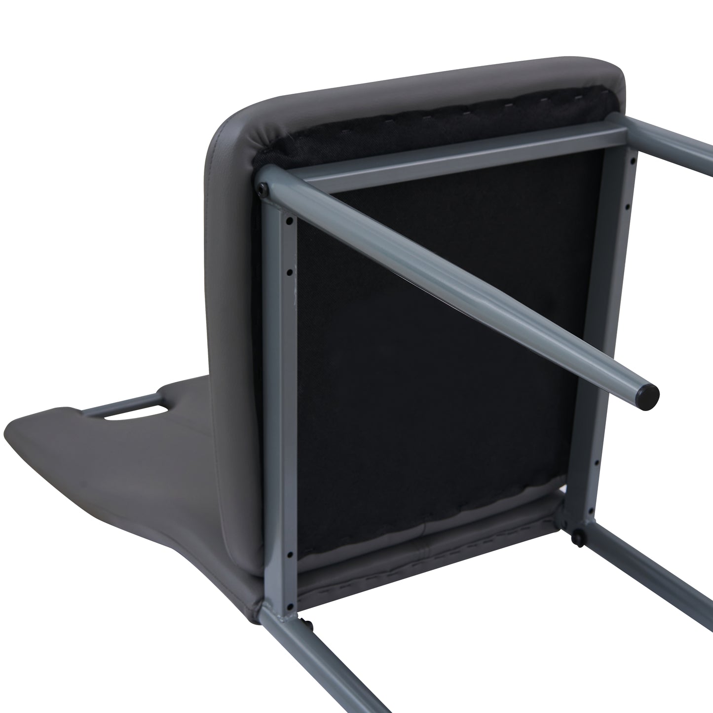 Lot de 6 Chaises d'appoint modernes pour la cuisine avec pieds en méta--Gris foncé