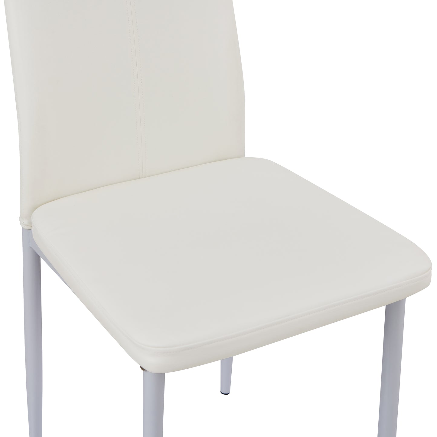Lot de 6 Chaises d'appoint modernes pour la cuisine avec pieds en méta--Blanc