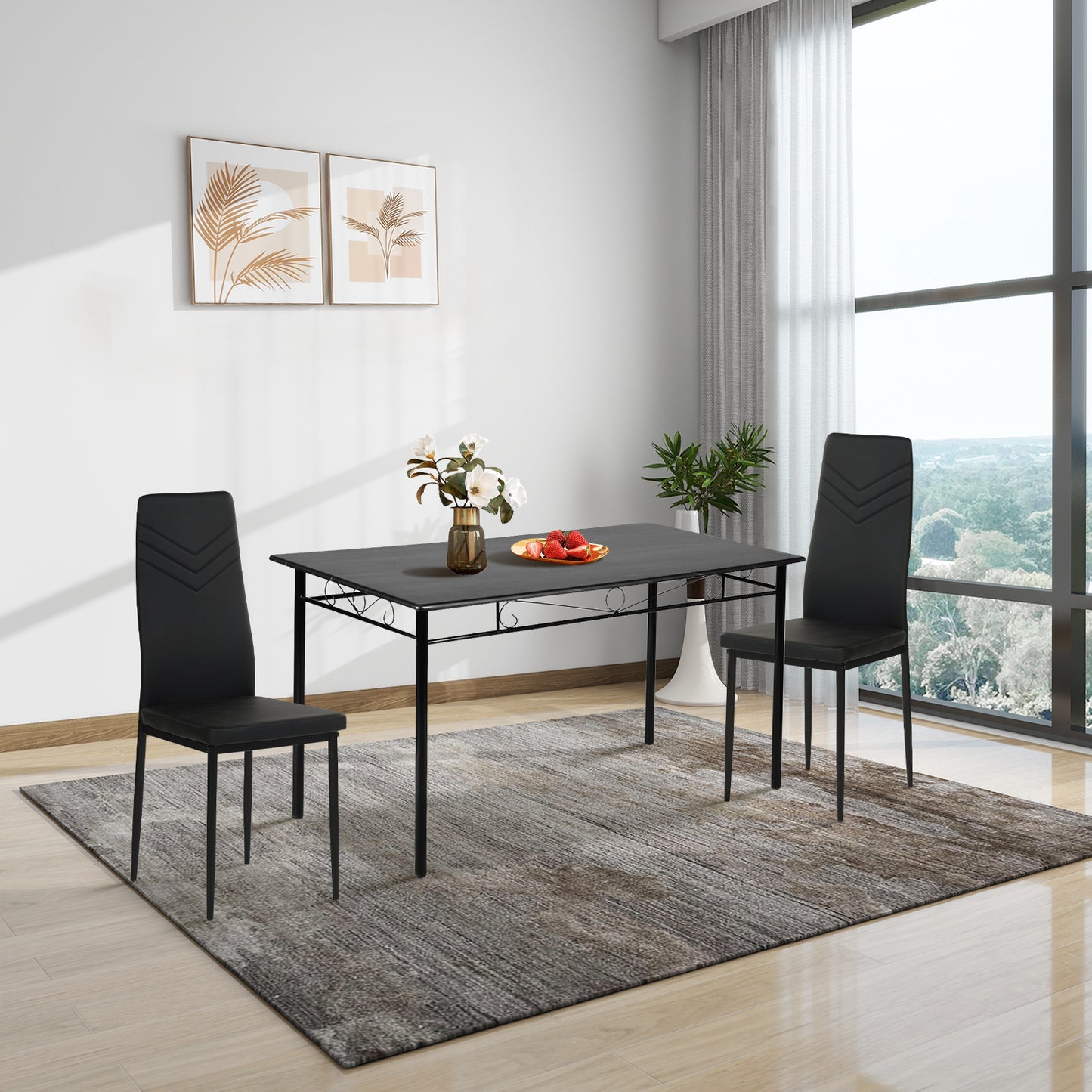 Chaise de cuisine moderne avec pieds en métal (Lot de 2)