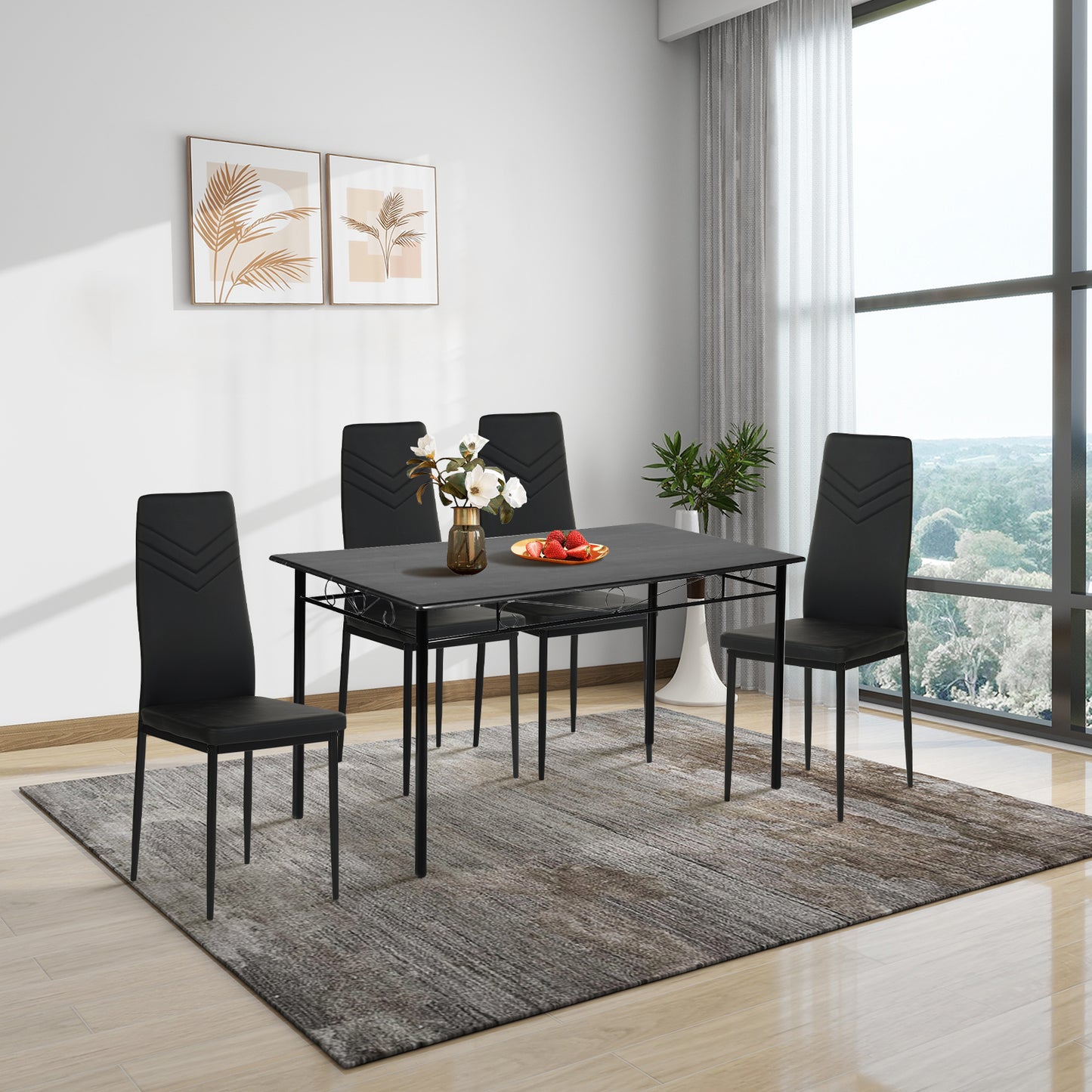 Chaise de cuisine moderne avec pieds en métal (Lot de 4)