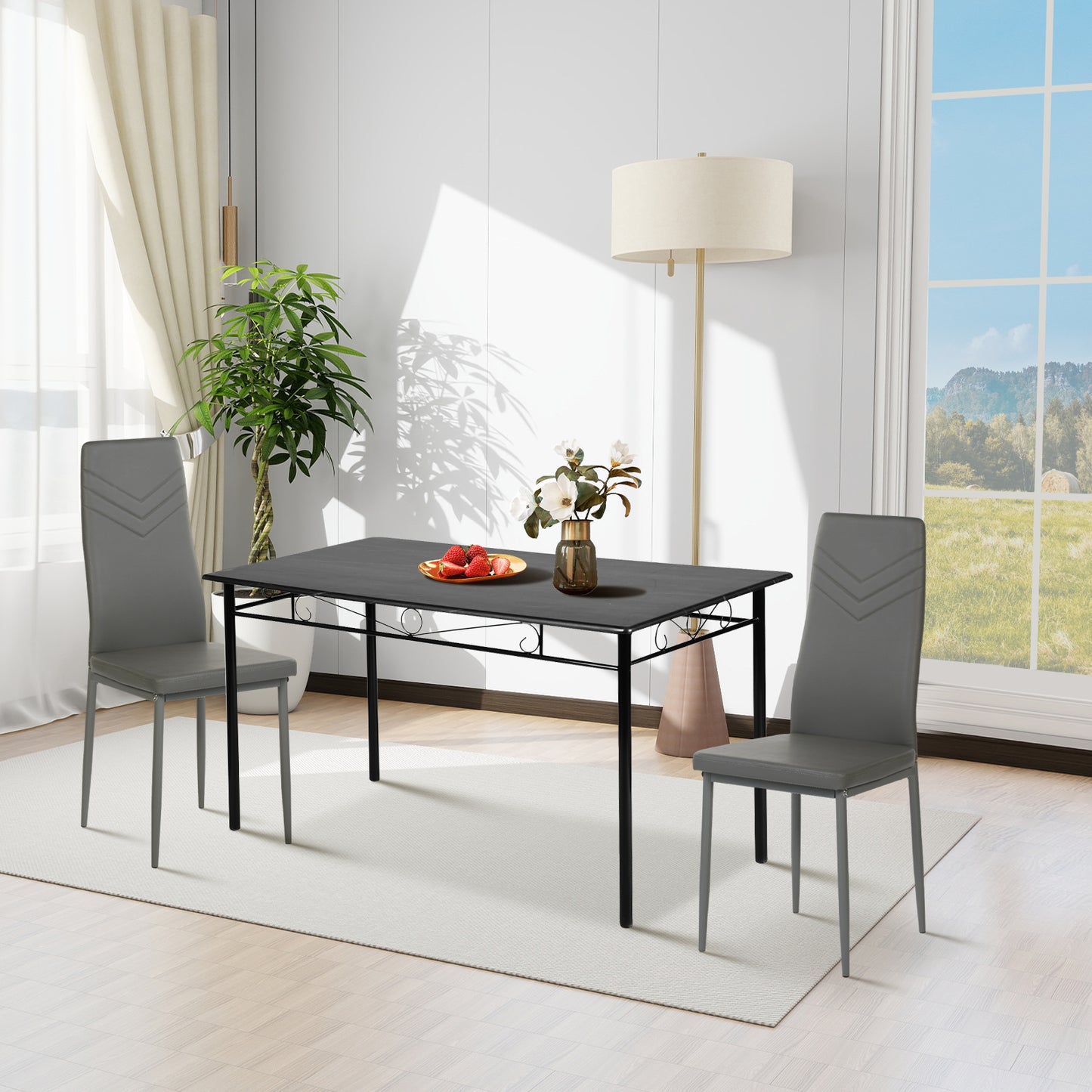 Chaise de cuisine moderne avec pieds en métal (Lot de 2)