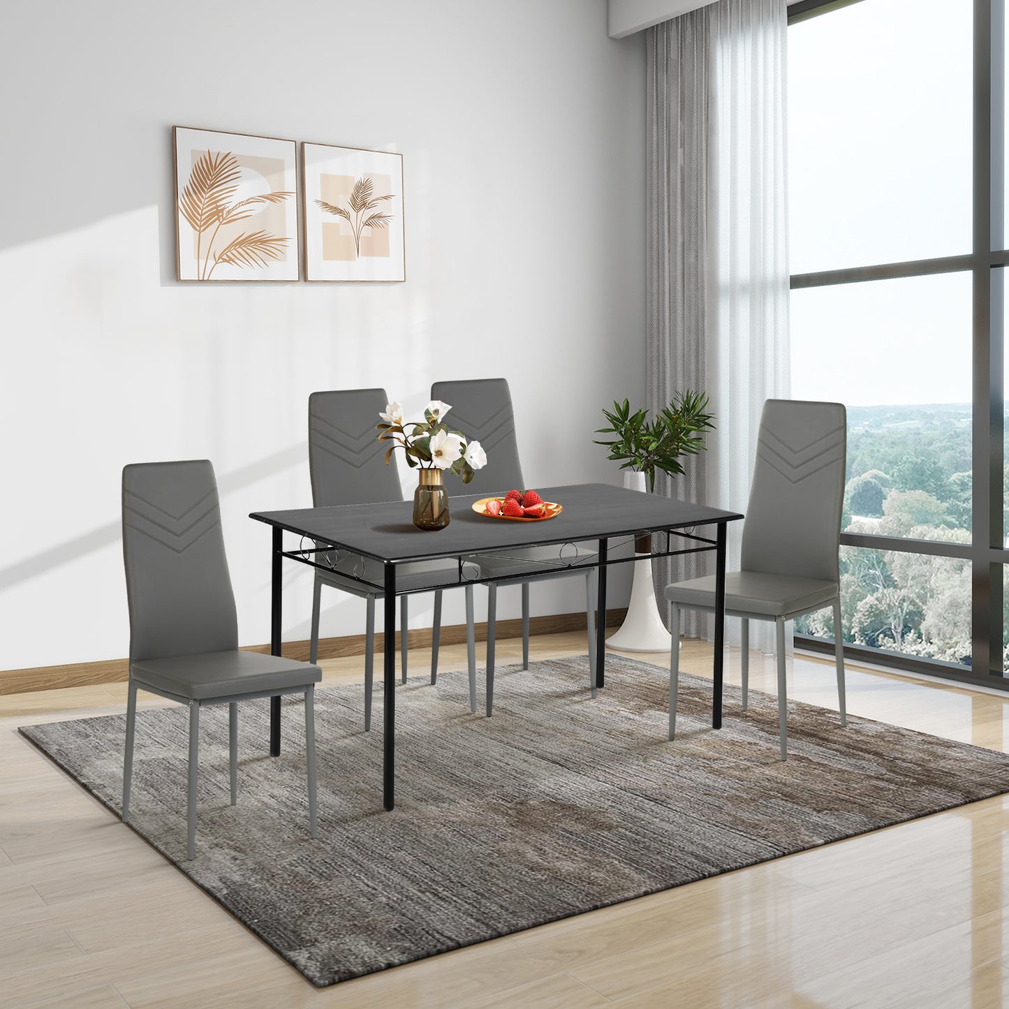 Chaise de cuisine moderne avec pieds en métal (Lot de 4)