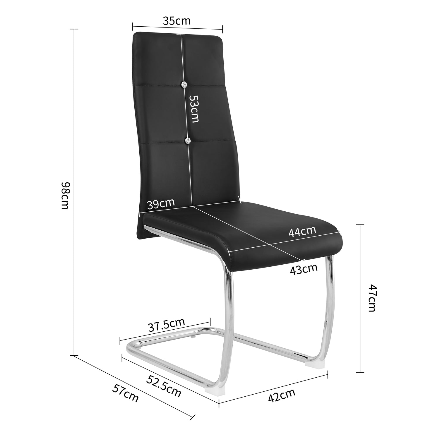 Lot de 2 Chaises de Salle à Manger - style moderne