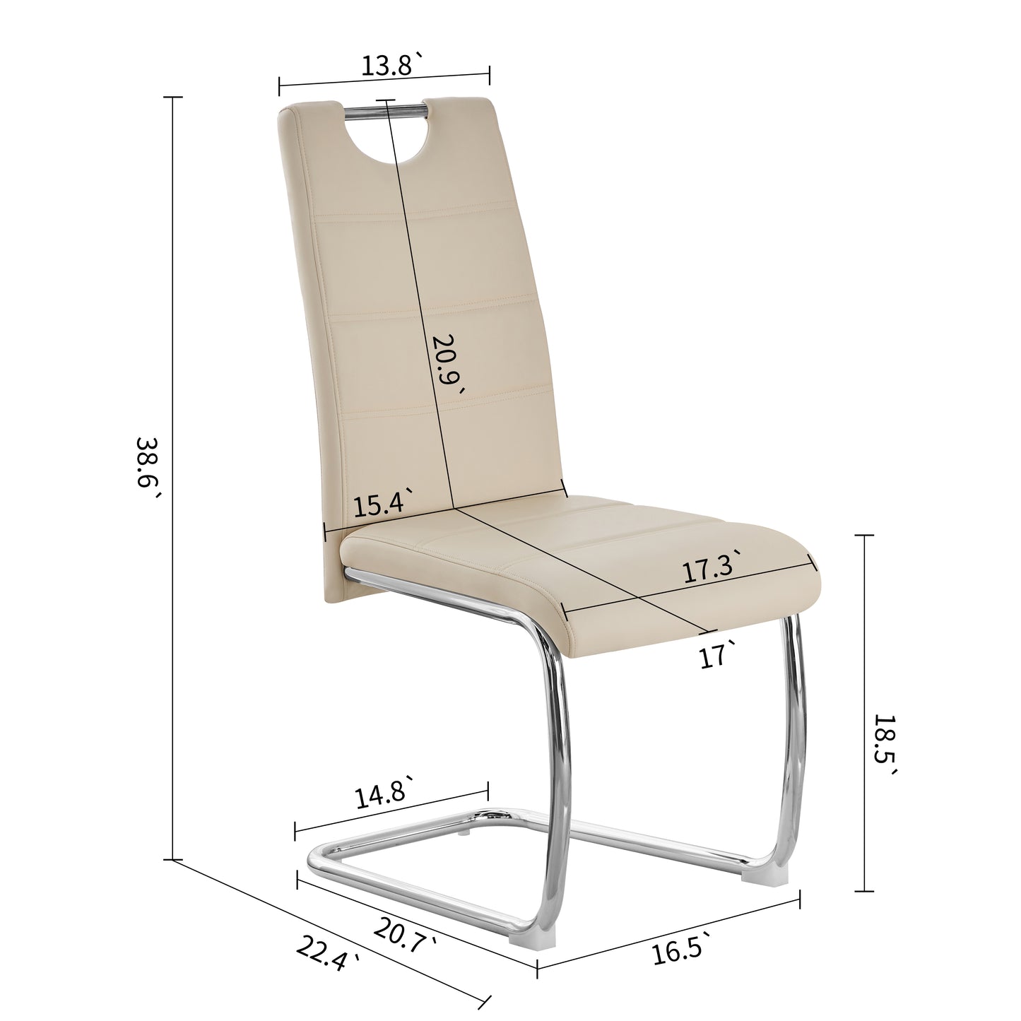 Lot de 2 Chaises de Salle à Manger en PVC - Chaises de Cuisine Modernes