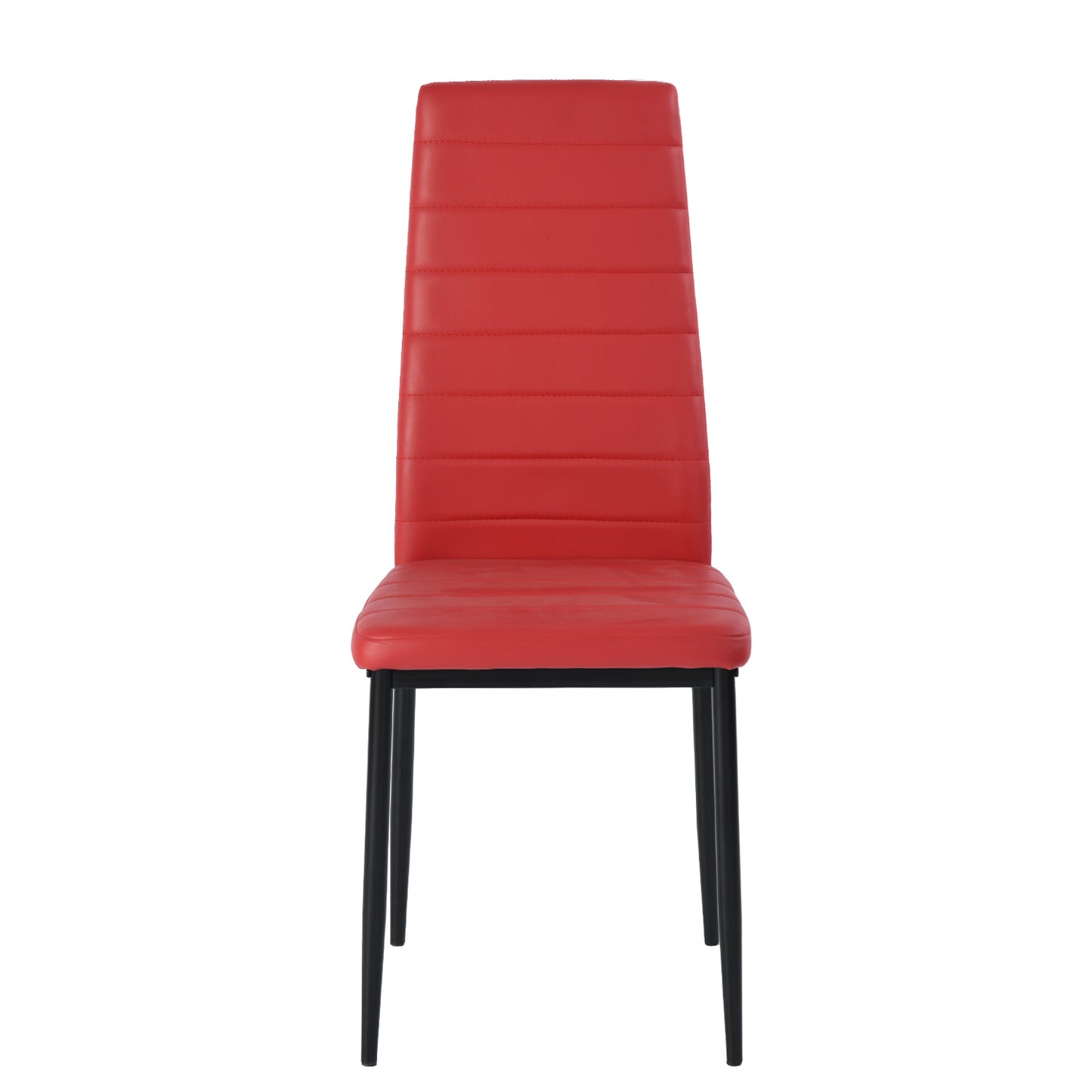 Lot de 4 Chaises Design Rouge PVC Scandinave Chaise de Salle à manger