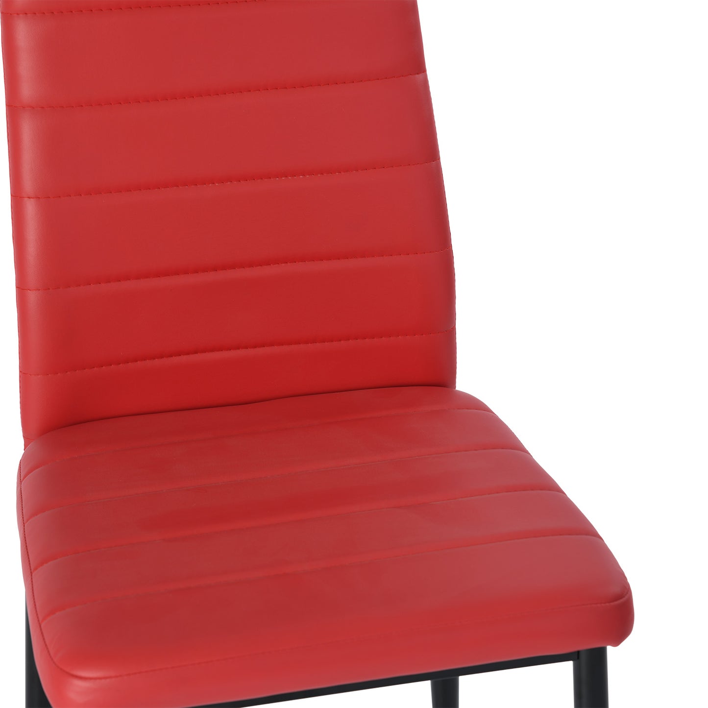 Lot de 4 Chaises Design Rouge PVC Scandinave Chaise de Salle à manger