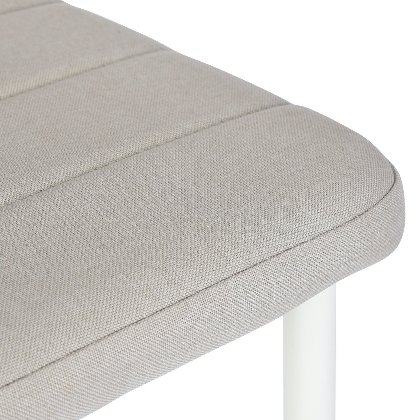 Lot de 6 chaises de salle à manger, de cuisine, confortables et rembourrées, avec siège en tissu, dossier, pieds en métal, beige