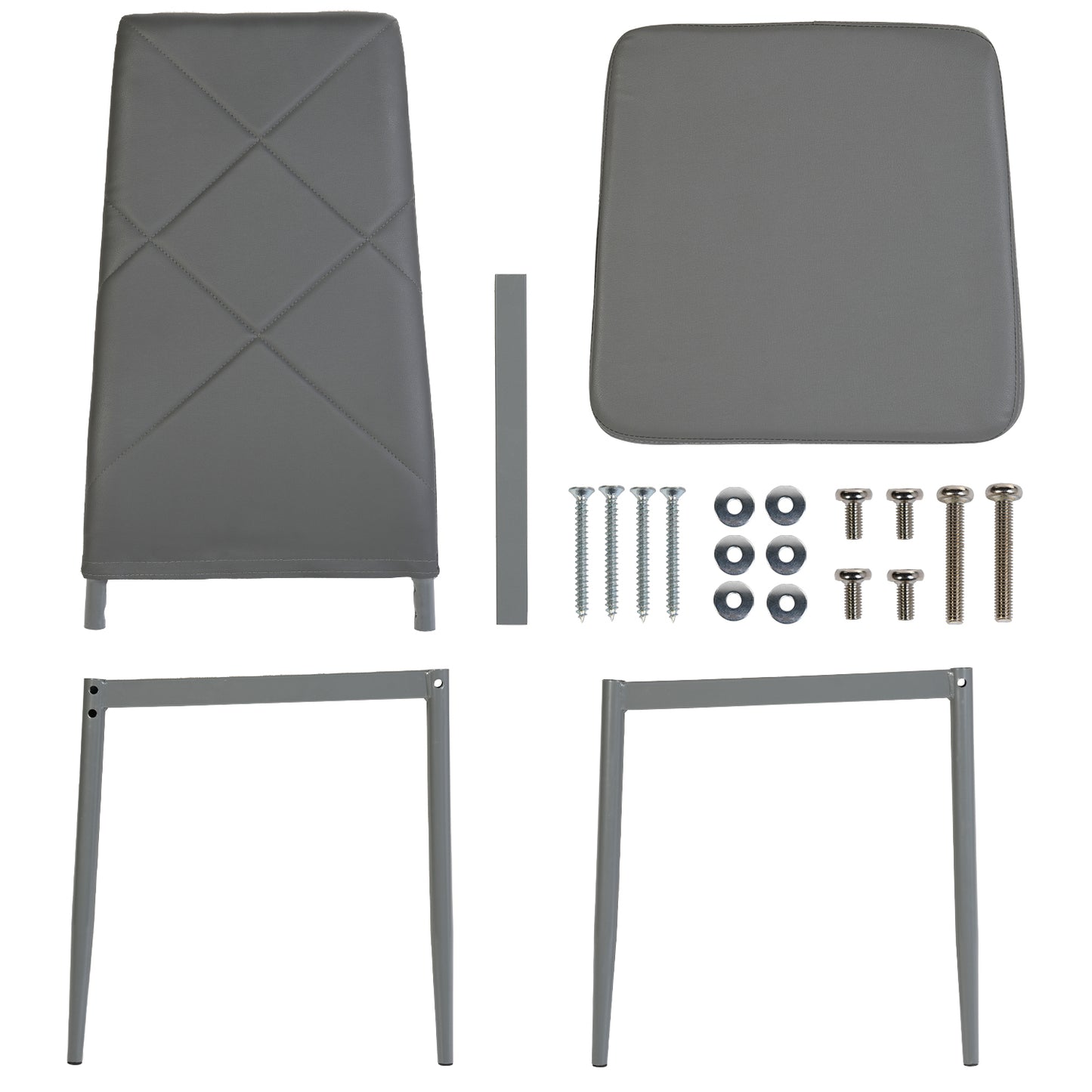 Lot de 4 Chaises de salle à manger rembourrées--Gris