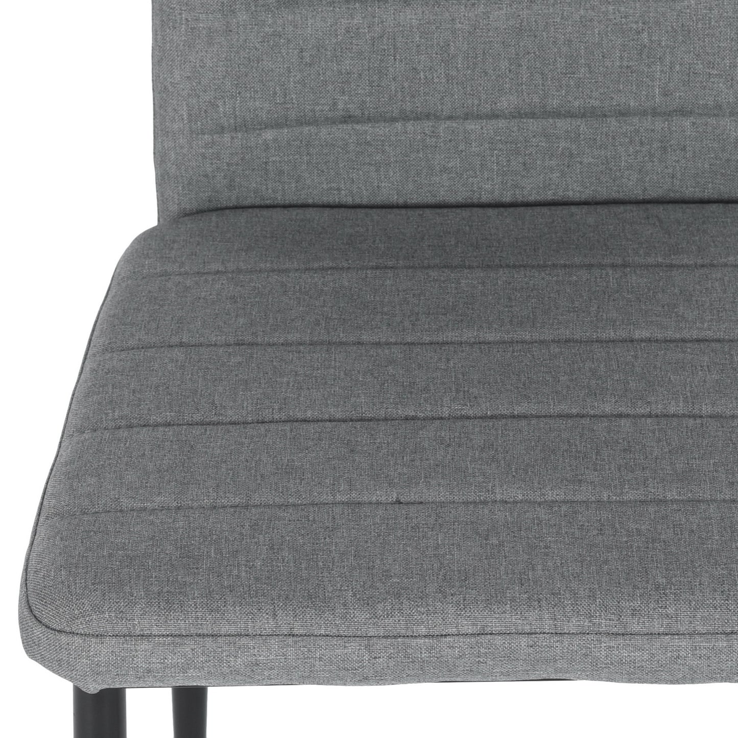 Lot de 6 chaises de salle à manger, de cuisine, confortables et rembourrées, avec siège en tissu, dossier, pieds en métal, gris