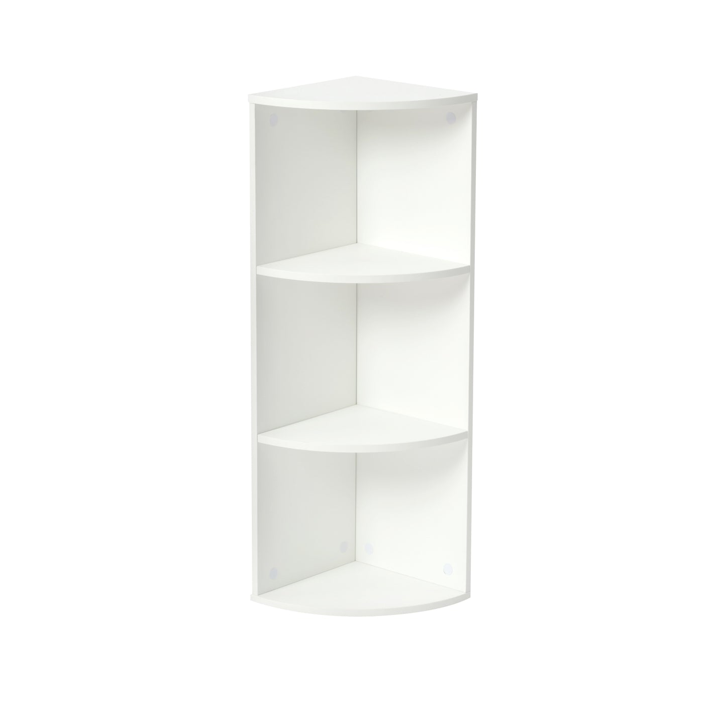 Étagère d'angle, Bibliothèque Autoportante, Étagères de Rangement en Bois pour Salon, Bureau à Domicile, Couloir, 24 x 24 x 78cm--Blanc