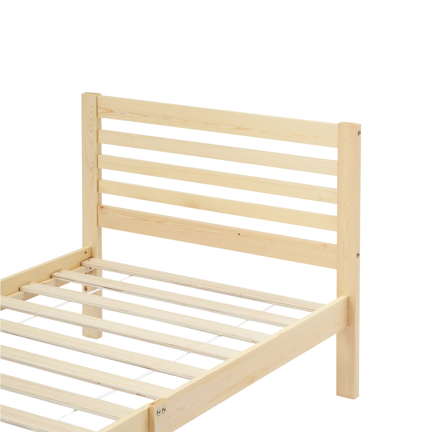 Structure de Lit Simple en Bois avec Sommier - 90x190 cm - Style Scandinave
