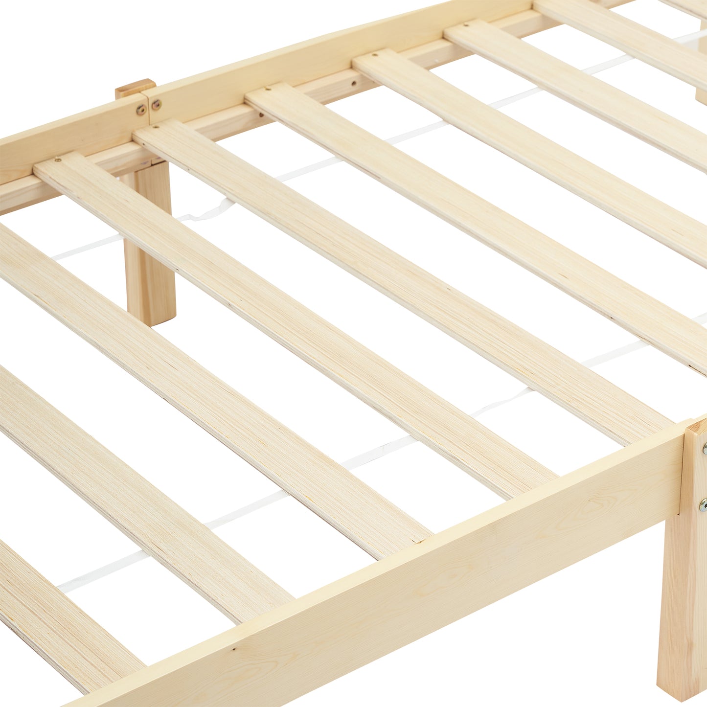 Structure de Lit Simple en Bois avec Sommier - 90x190 cm - Style Scandinave