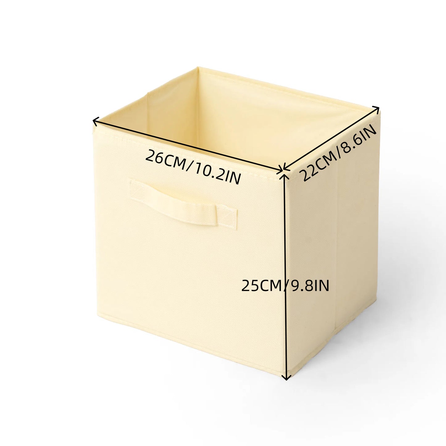 Tiroirs en Non-Tissé, Boîtes de Rangement, Cubes de Rangement Pliables Adaptés Pour Stocker des Jouets et des Vêtements, 26 x 22 x 25cm--Blanc Cassé