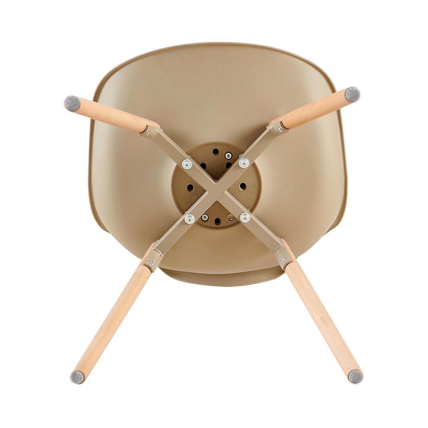 Lot de 6 chaises de salle à manger, rembourrées, avec bois massif, assise et dossier, pour salle à manger, salon, chambre à coucher, salle de conférence, kaki clair