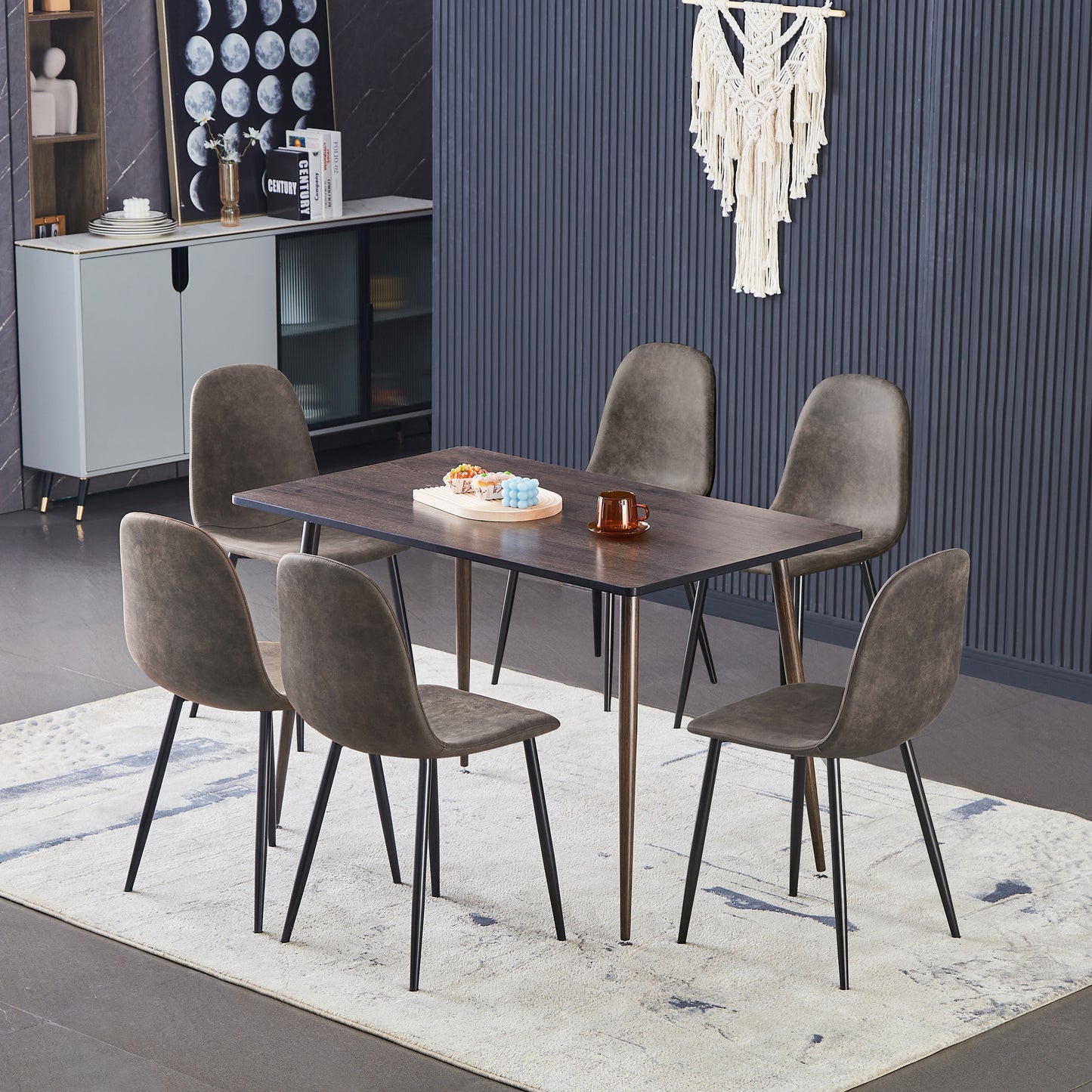 Chaises de Salle à Manger avec Pieds en Métal - Noir