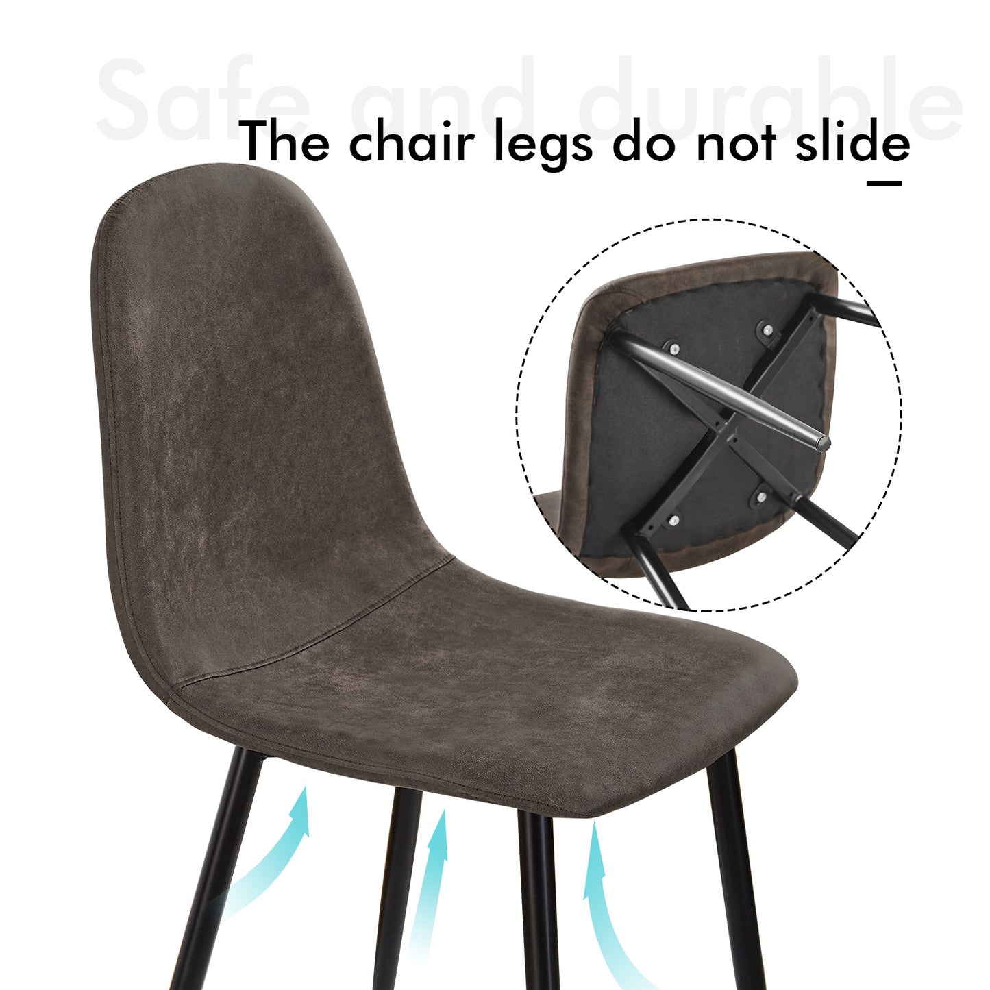 Lot de 2 chaises de salle à manger en métal - Noir