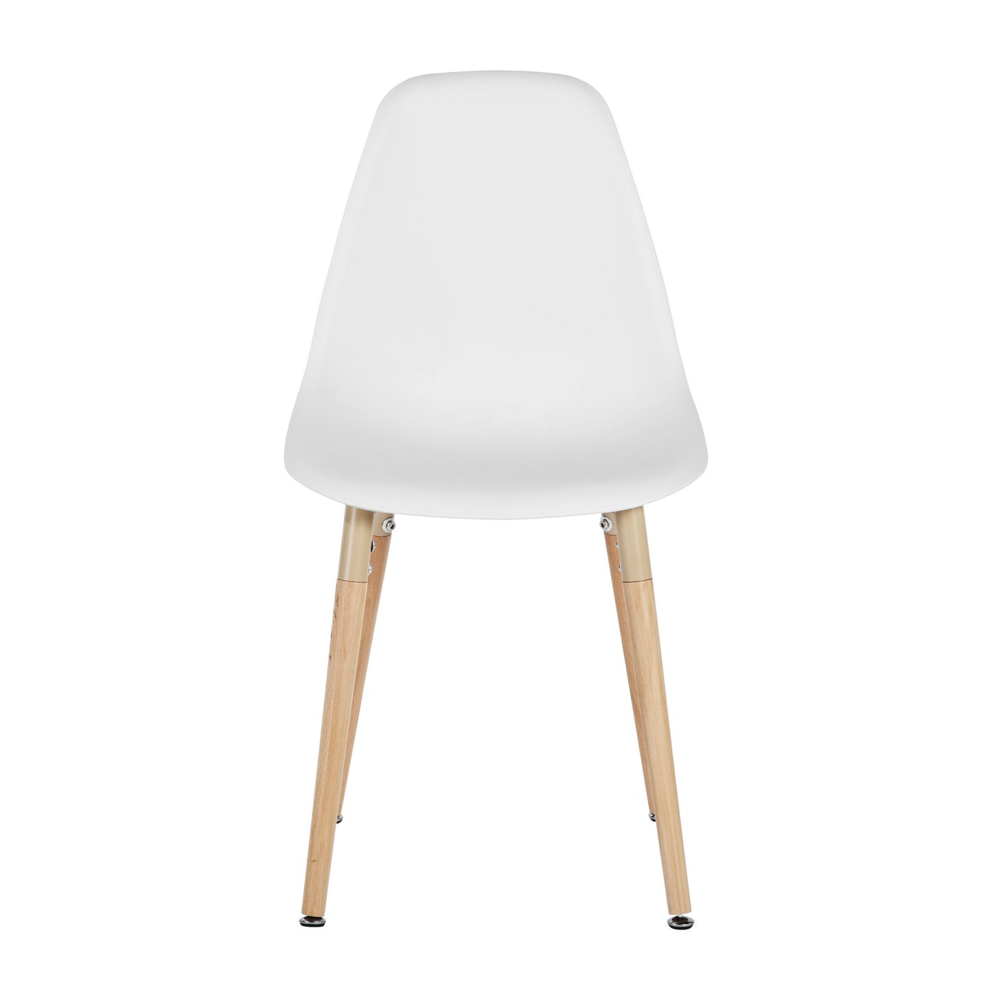 Lot de 2 chaises de salle à manger en plastique Blanc - Pieds en hêtre, style scandinave