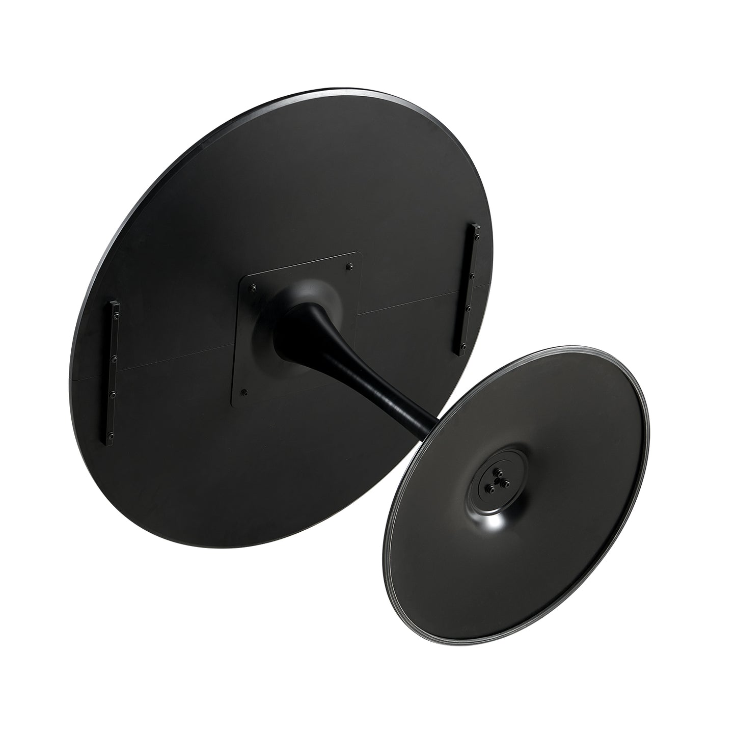 Table de salle à manger ronde moderne, table de bar, pour cuisine, salon, bureau, 2 à 4 personnes, diamètre 100 cm, noir