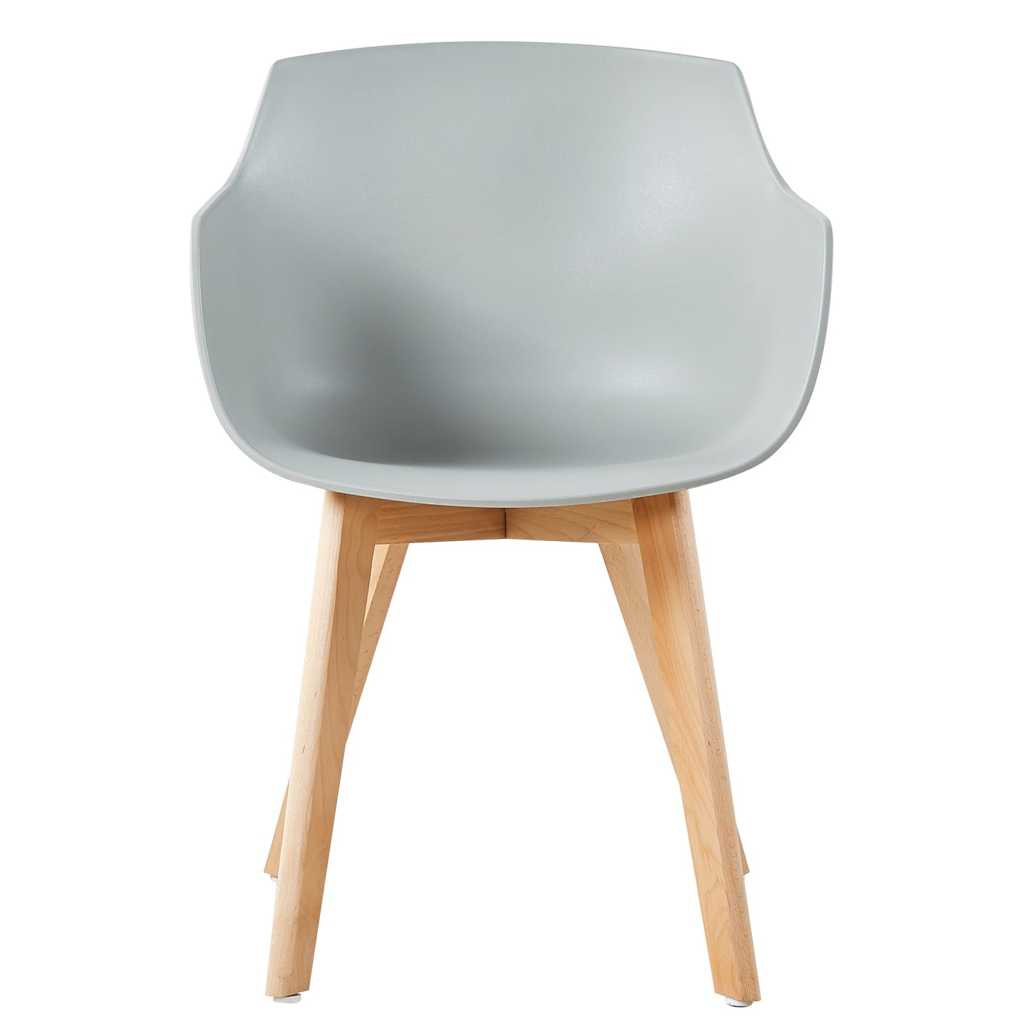 Lot de 2 Chaises Salle à Manger Fauteuils Scandinave de Cuisine avec Pieds en Bois de Hêtre Massif Gris