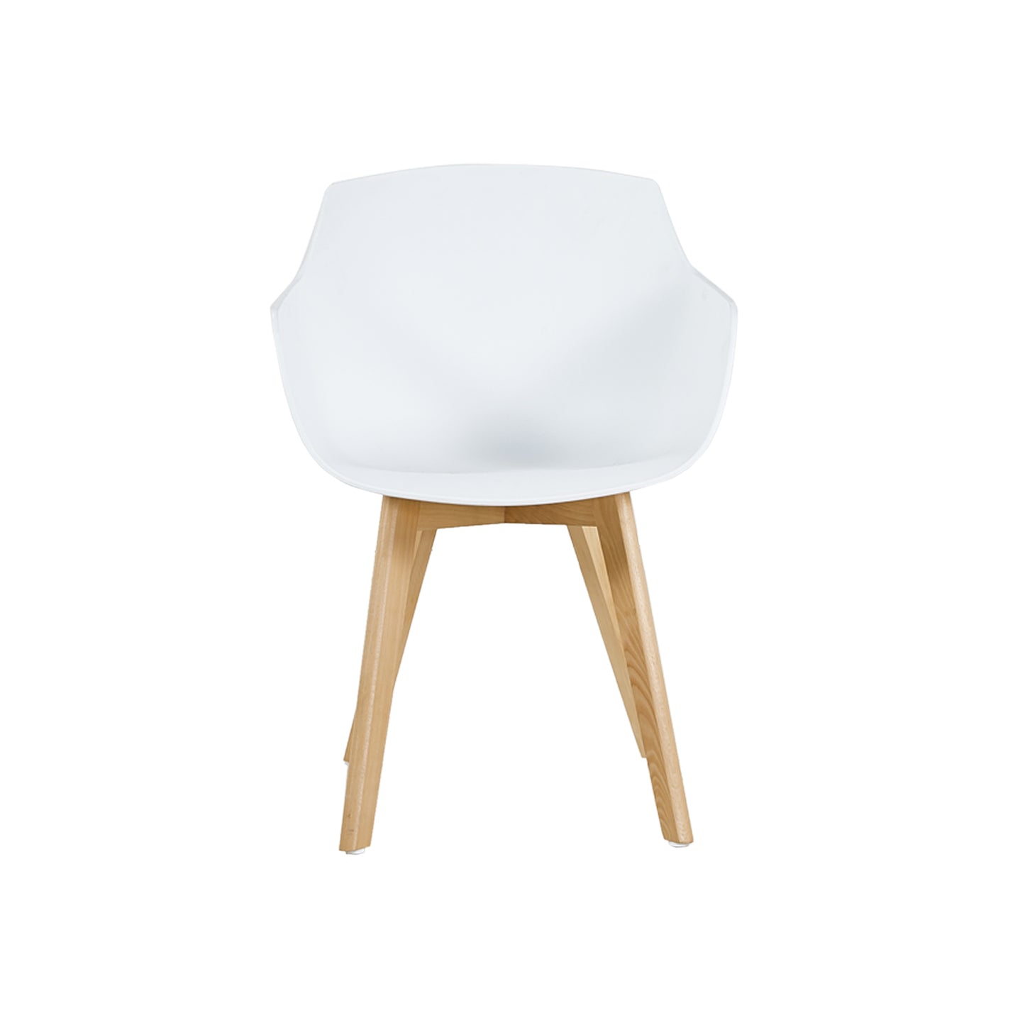 Lot de 2 Chaises Salle à Manger Fauteuils Scandinave de Cuisine avec Pieds en Bois de Hêtre Massif Blanc