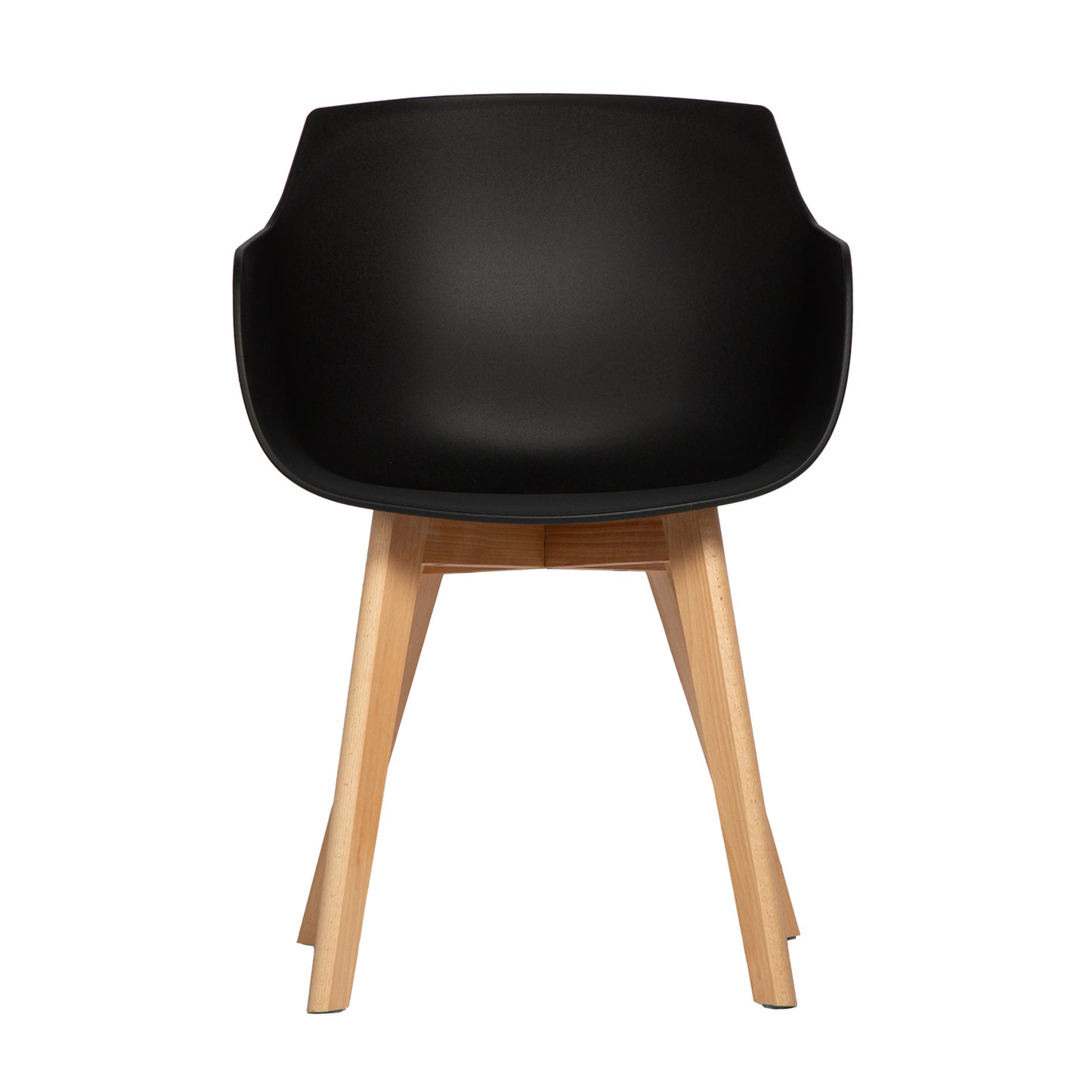 Lot de 2 Chaises Salle à Manger Fauteuils Scandinave de Cuisine avec Pieds en Bois de Hêtre Massif Noir