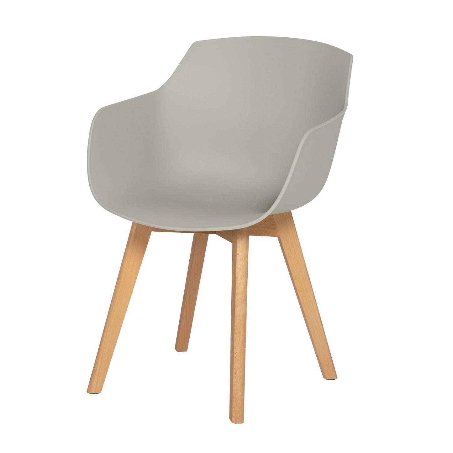 Lot de 6 Chaises Salle à Manger Fauteuils Scandinave de Cuisine avec Pieds en Bois de Hêtre Massif Gris