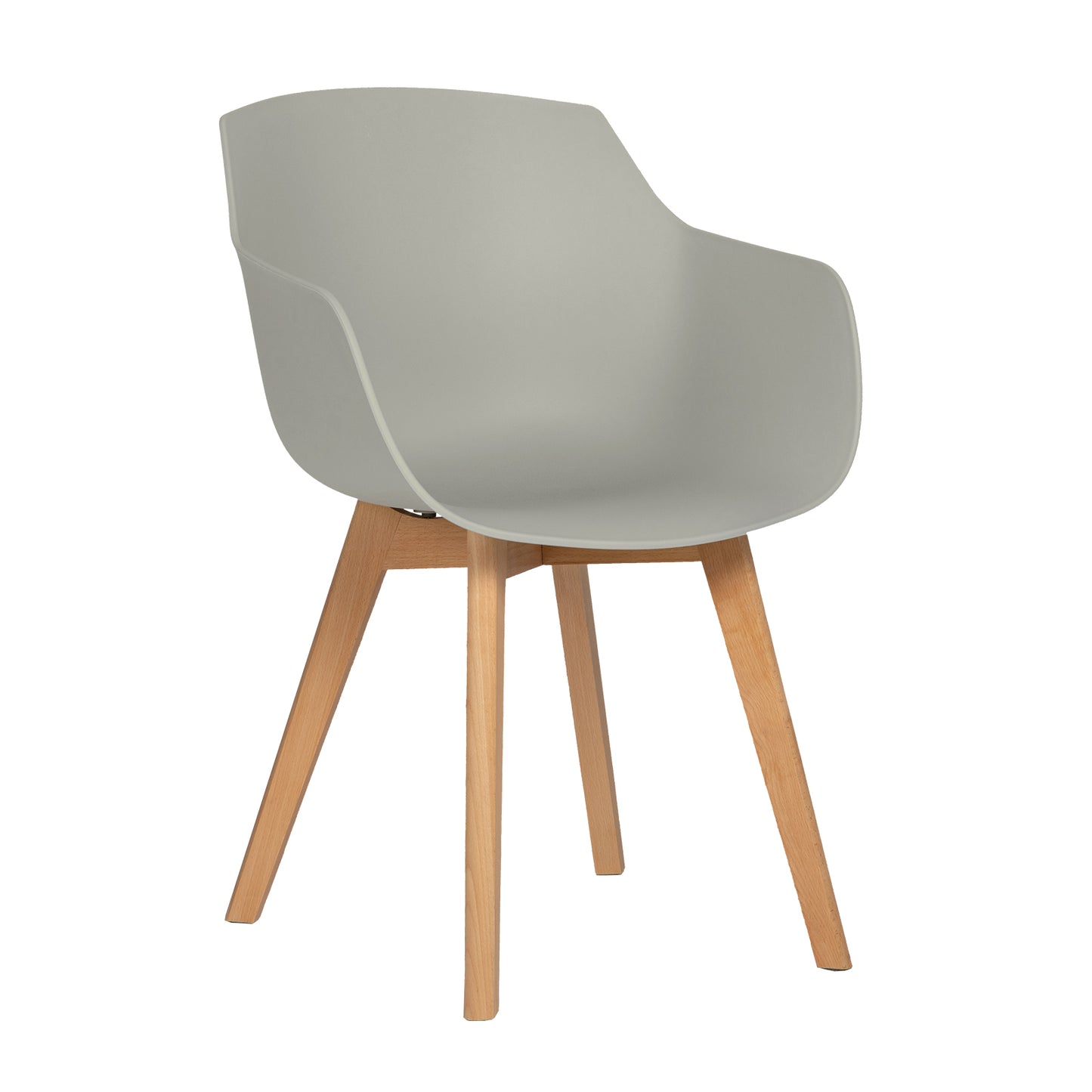 Lot de 6 Chaises Salle à Manger Fauteuils Scandinave de Cuisine avec Pieds en Bois de Hêtre Massif Gris
