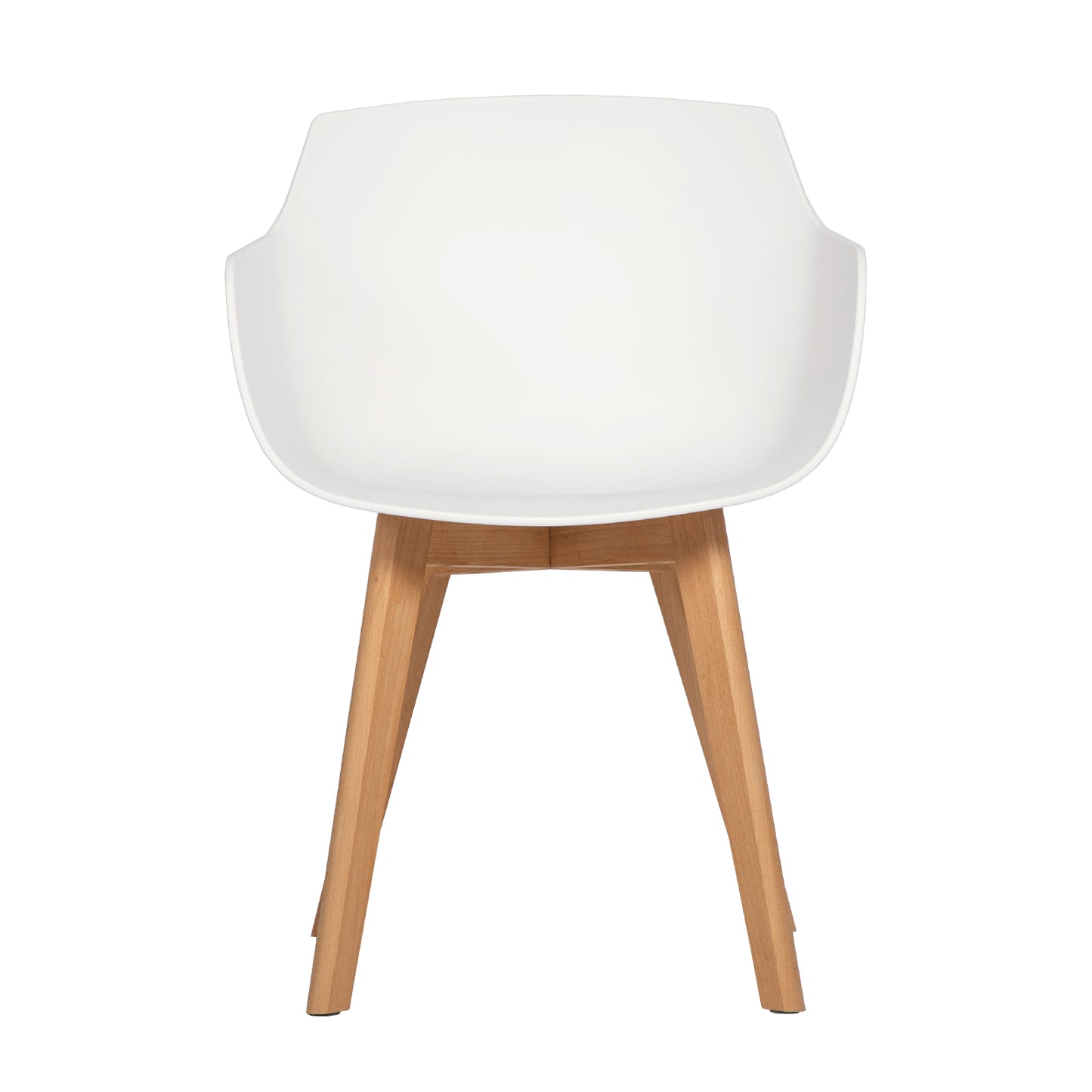 Lot de 4 Chaises Salle à Manger Fauteuils Scandinave de Cuisine avec Pieds en Bois de Hêtre Massif Blanc