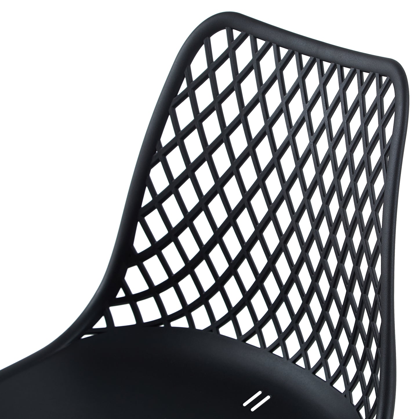 Lot de 4 Chaises Design Plastique Scandinave Chaise de Salle à manger - Noir