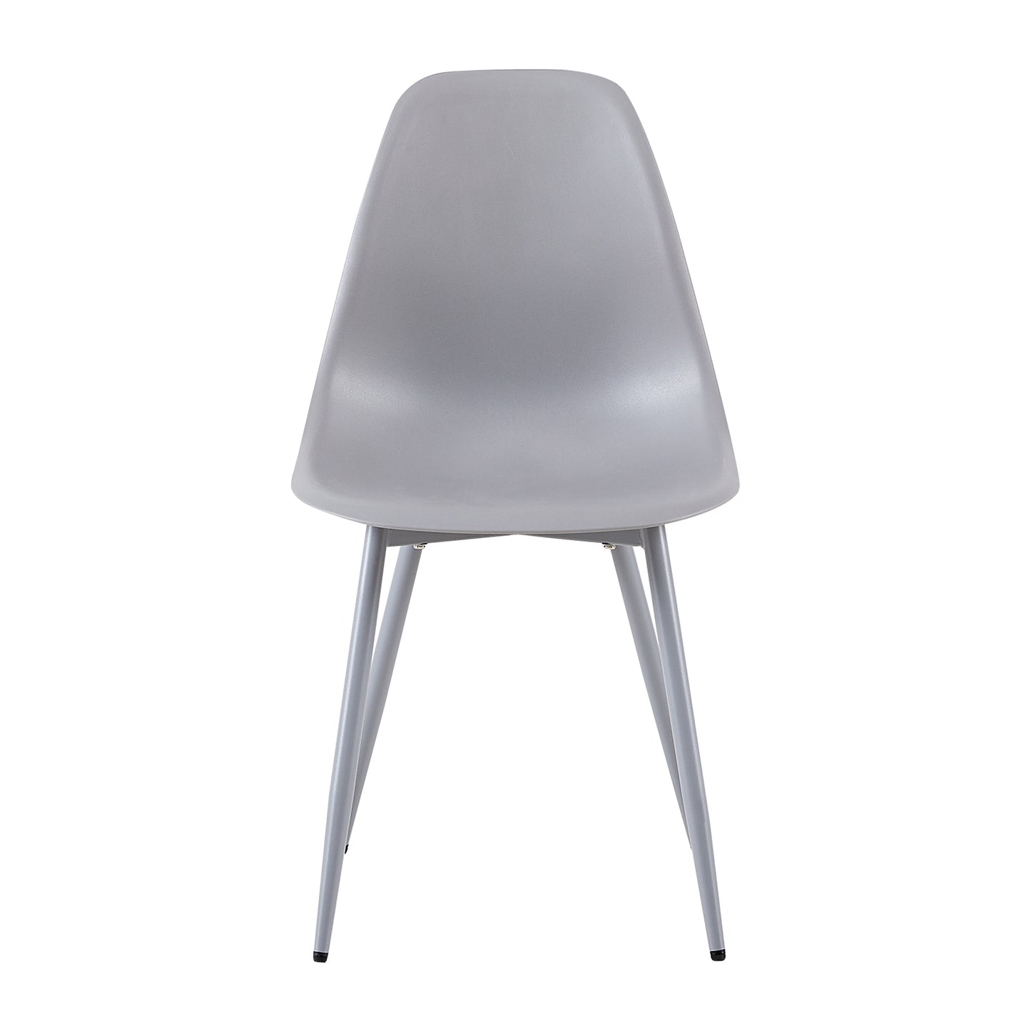 Lot de 4 chaises de salle à manger - Style scandinave - 46x50x85cm - Gris - Pieds en métal