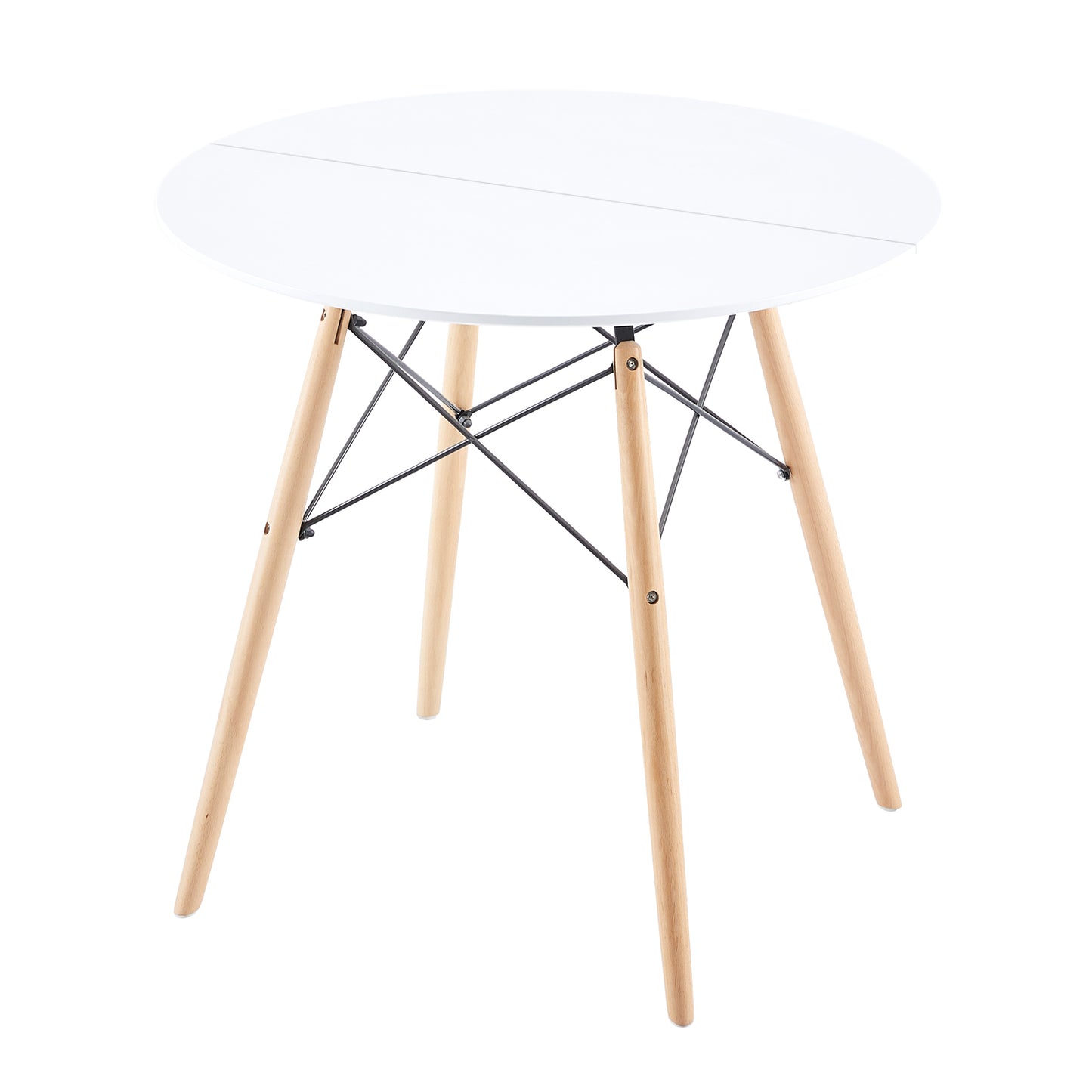 Table à Manger Scandinave Laquée Blanc Mat pour 2 à 4 Personnes - 80 x 80 x 73 cm