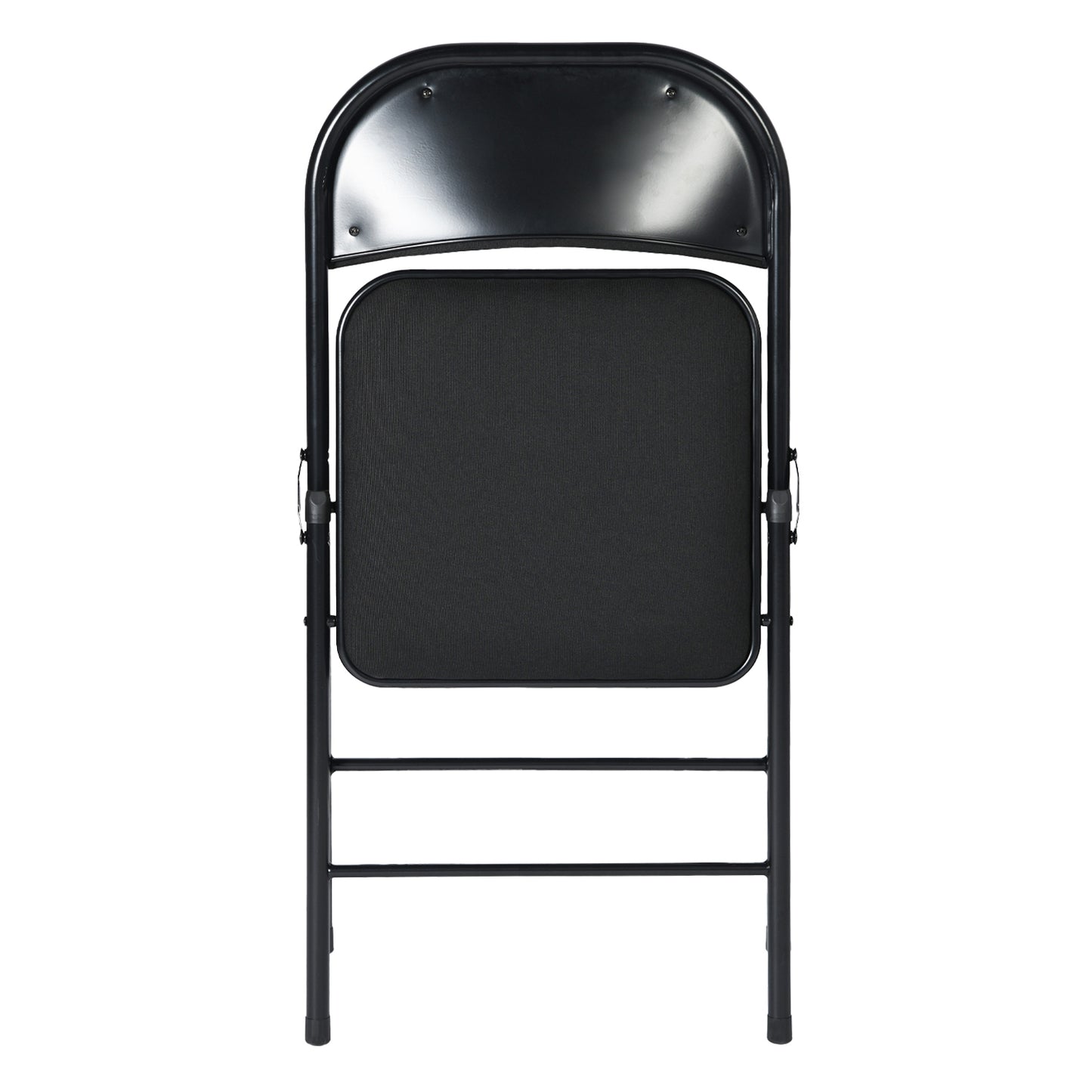 Lot de 2 Chaises Pliantes Noires en Fellce + Métal Style Industriel